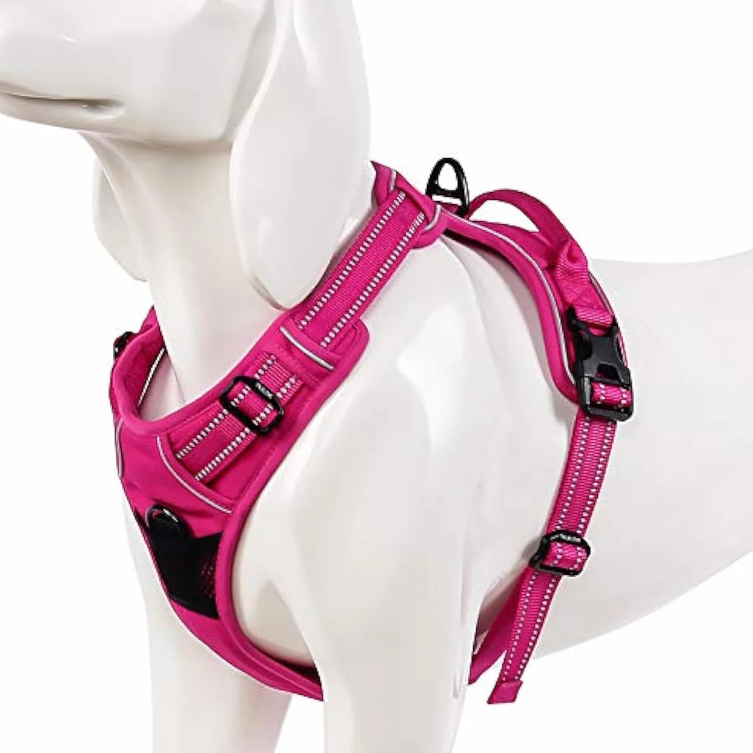 WINHYEPET True Love Anty Traction uprząż dla psa, regulowana, odblaskowa, dla średnich i dużych psów, TLH5651 (Fuchsia, S)
