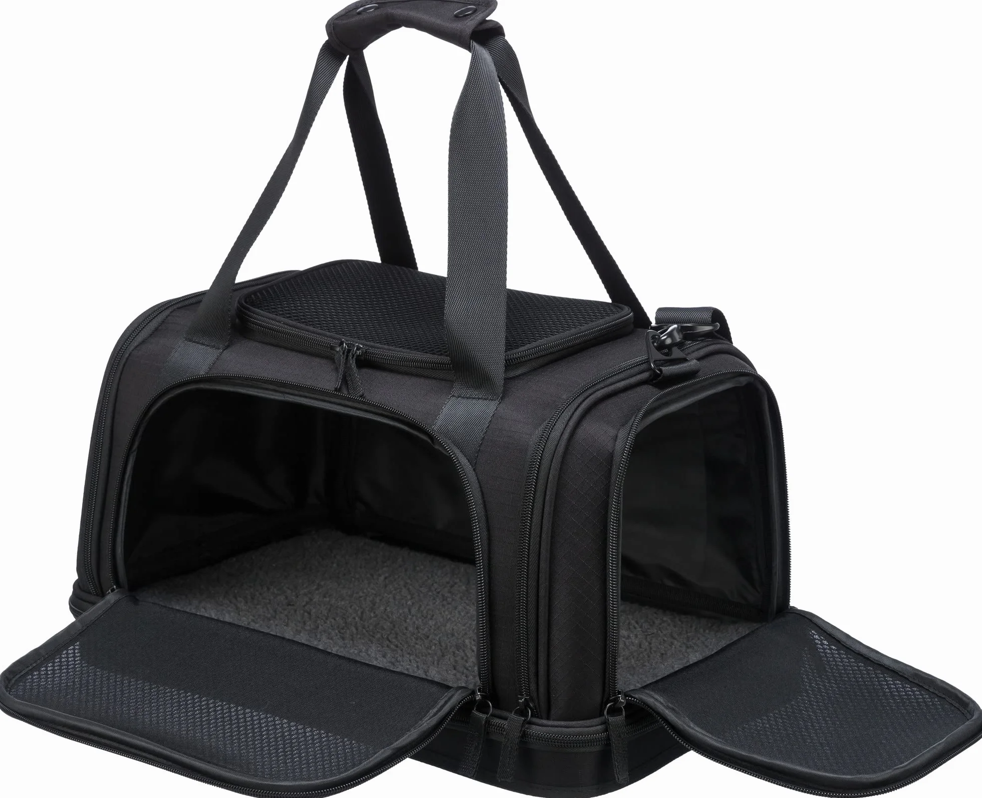 TRIXIE Airline 28904 torba podróżna, samolot, torba podróżna dla psów, 28 × 25 × 44 cm, czarna
