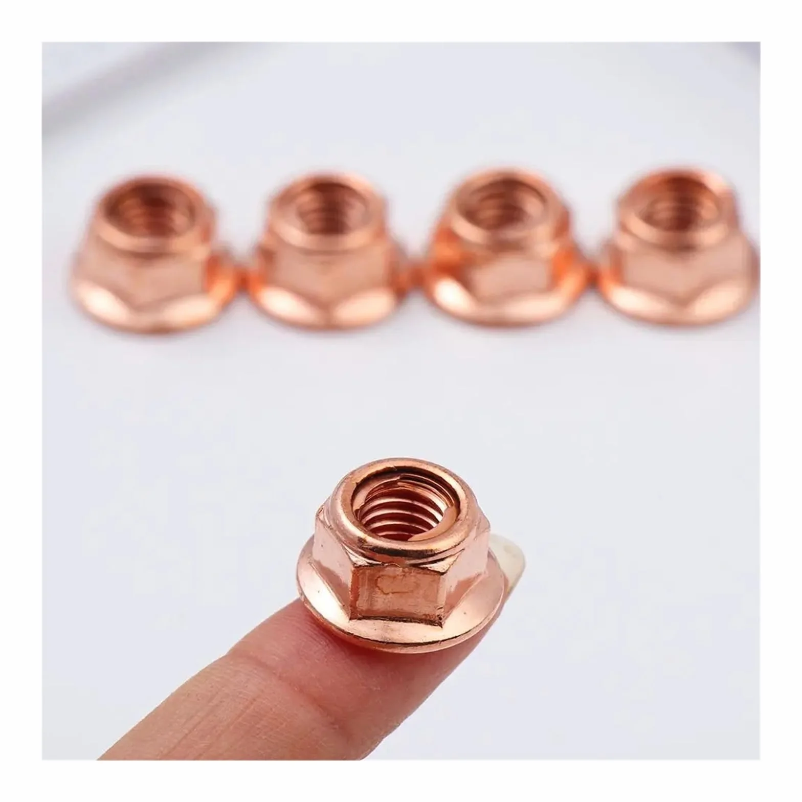 12 sztuk M8 miedziana nakrętka kolektora wydechowego nakrętki wydechowe nakrętki kolankowe praktyczne nakrętki 8mm nakrętki wysokotemperaturowe łączniki domowe