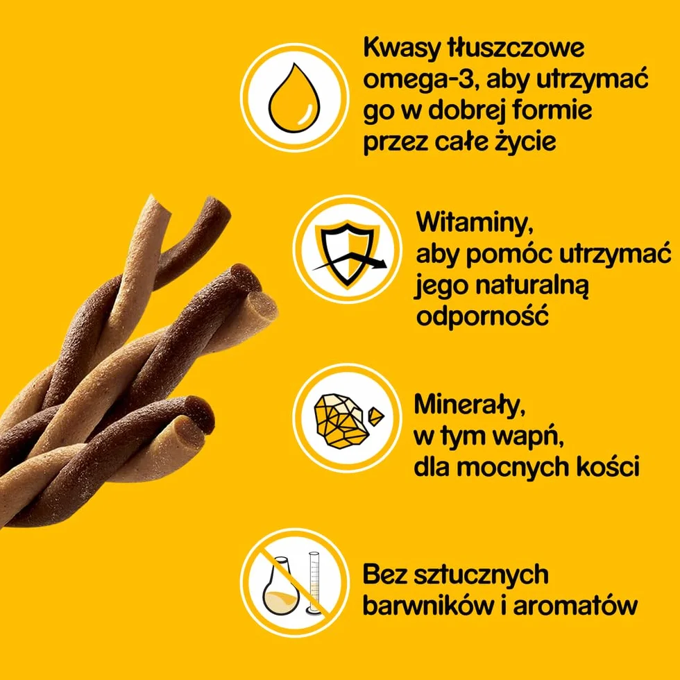 MARS KARMA Pedigree Rodeo uzupełniająca smakowite sprężynki do żucia z wołowiną 122 g (7 sztuk)