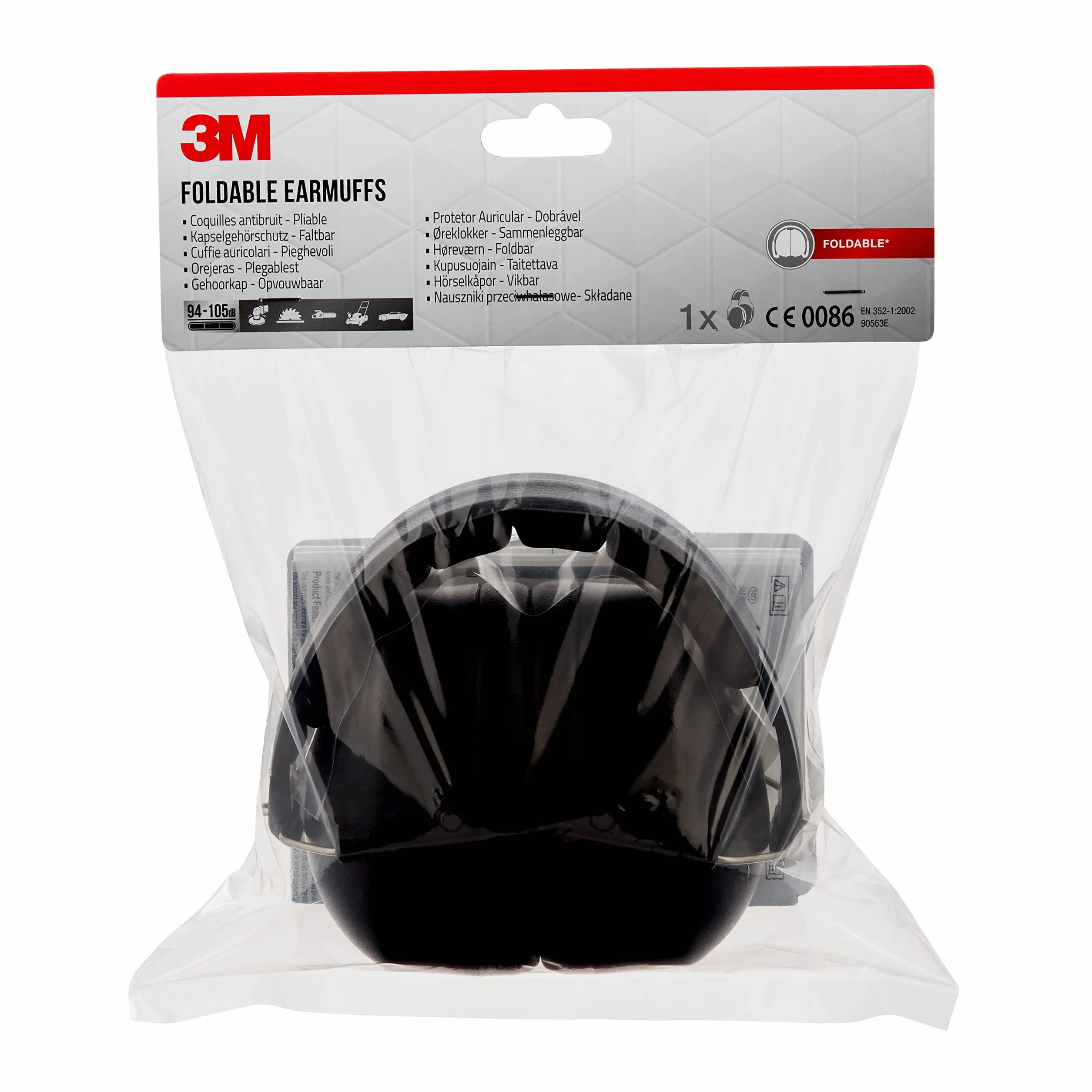 3M 90563EC1 Słuchawki Ochronne, Czarny