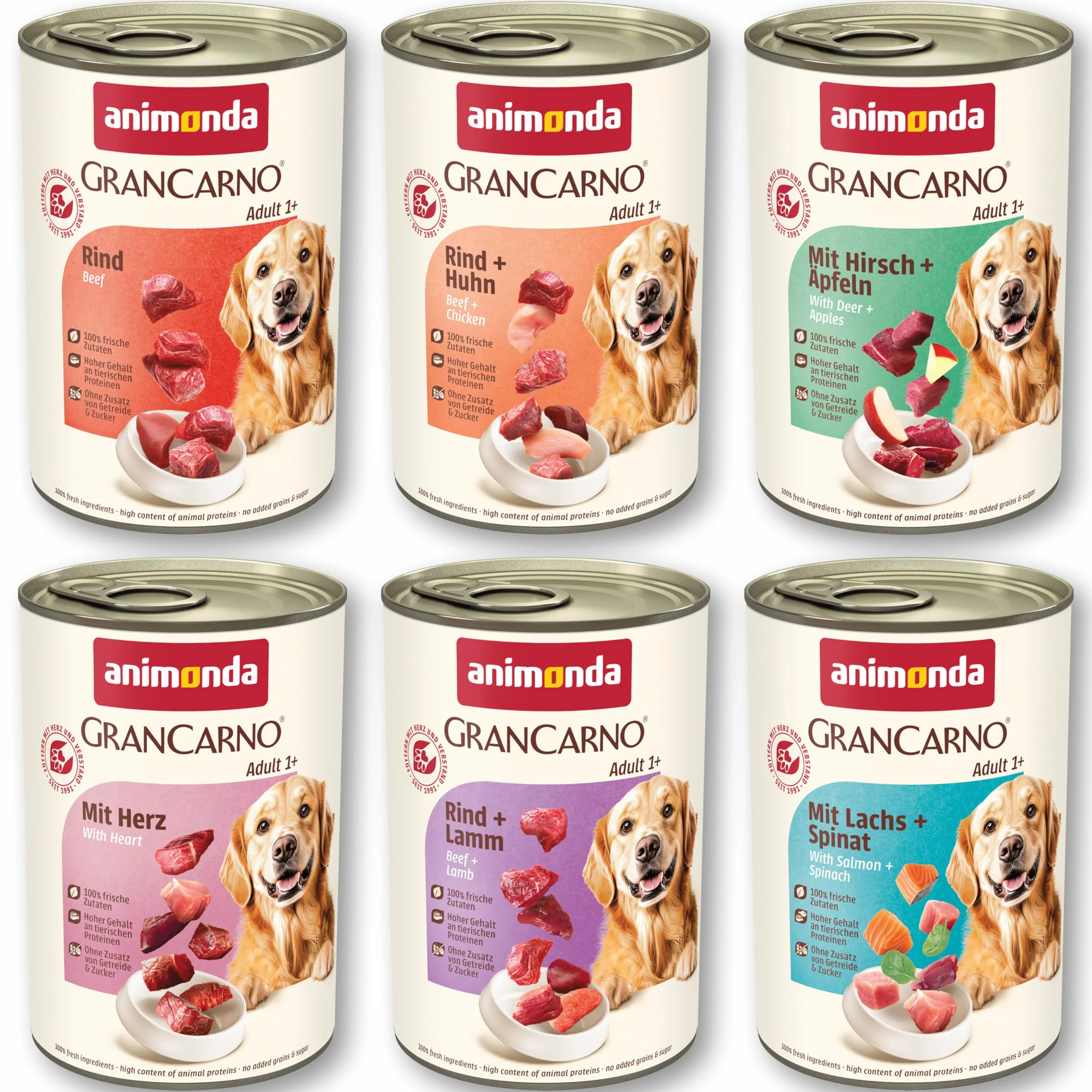 Animonda Grancarno Grancarno Adult Karma dla Psów, Mix Smaków, 6 x 400 g