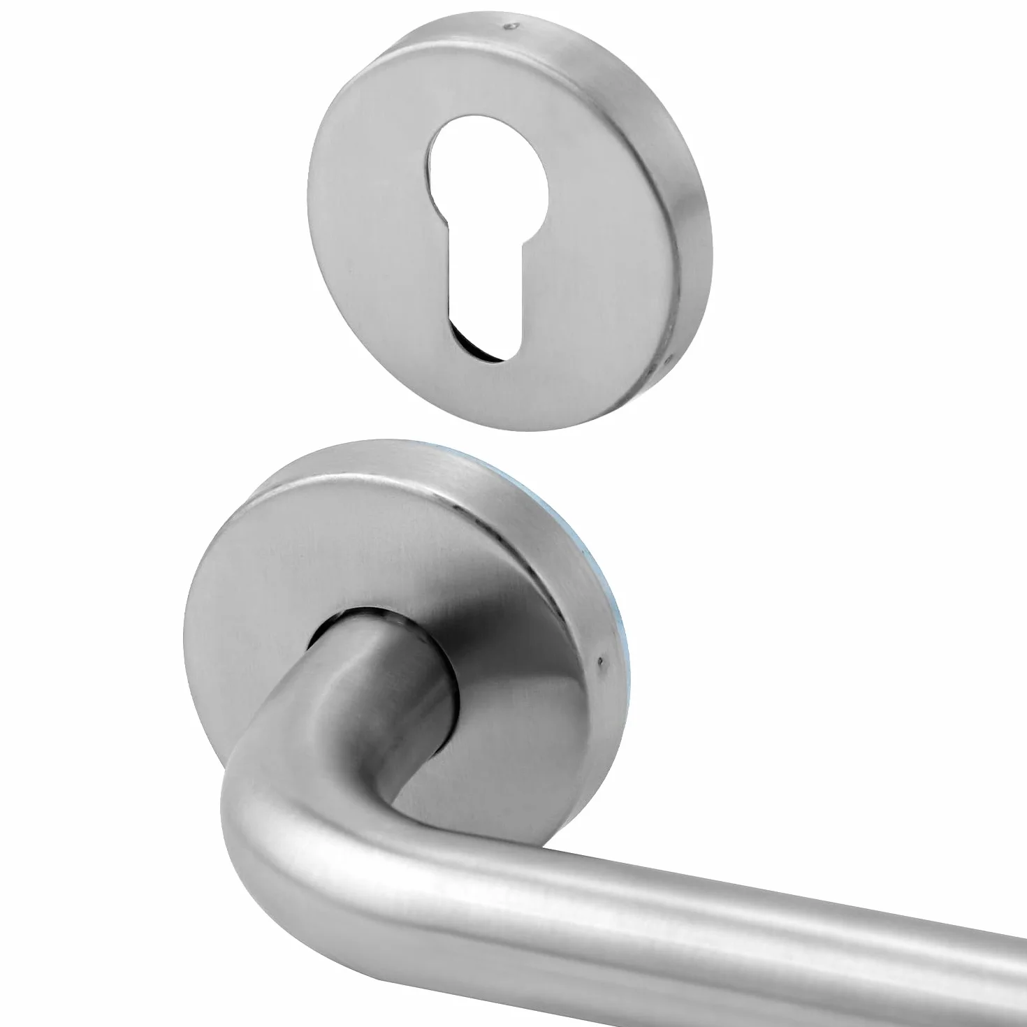 QWORK® Zestaw klamek ze stali nierdzewnej do drzwi o grubości 35-62 mm, rozstaw śrub 45 mm - pasuje do bram ogrodowych, drzwi wejściowych, bocznych drzwi wejściowych