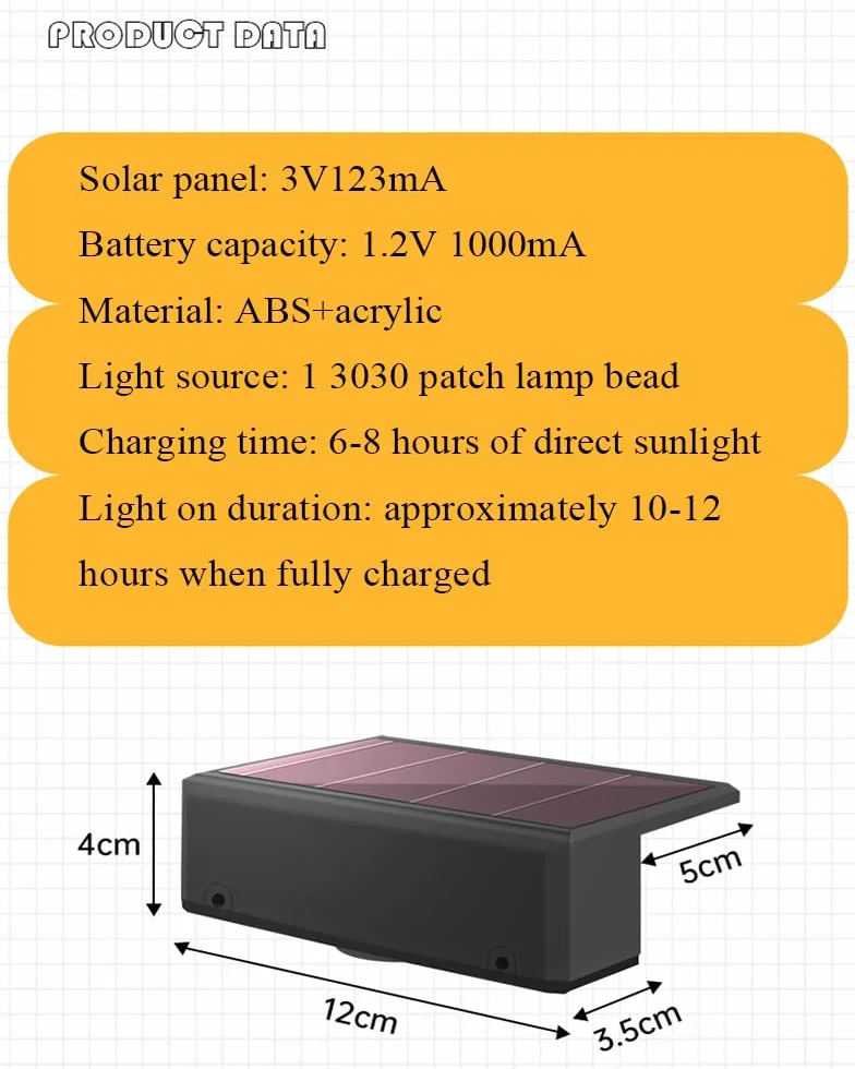 Lampy solarne LED do użytku na zewnątrz, 2 sztuki, IP65, do ogrodu, na schody, wodoodporne, na balkon, płot sztachetowy, do domu, na pokład i ogrodzenie, ciepła biel