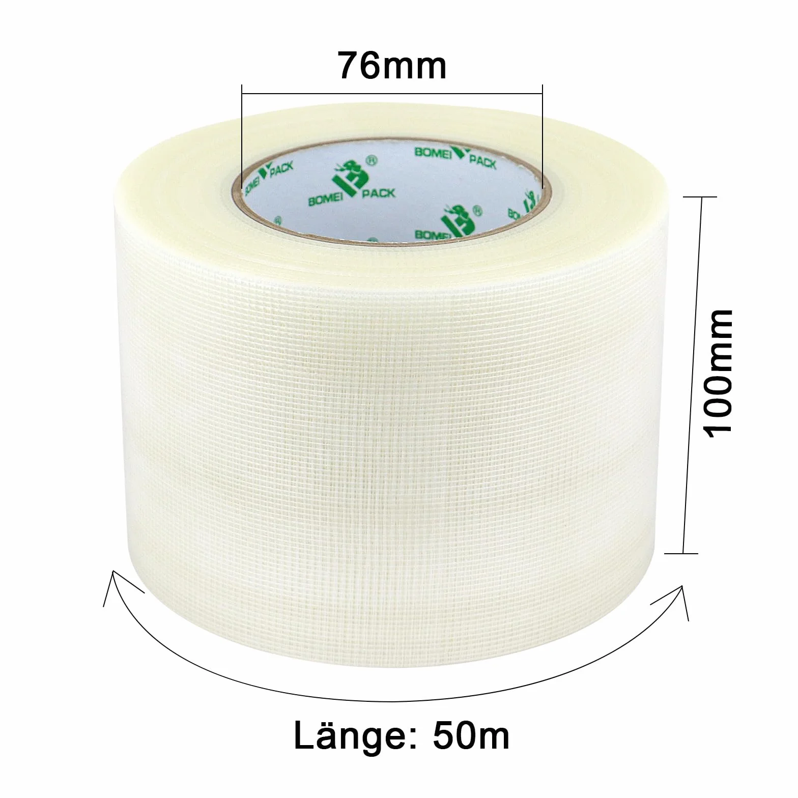 BOMEI PACK [50 m x 100 mm taśma pancerna, przezroczysta, wodoodporna, ekstremalnie odporna na rozdarcie, taśma Gaffa Tape, Duct Tape