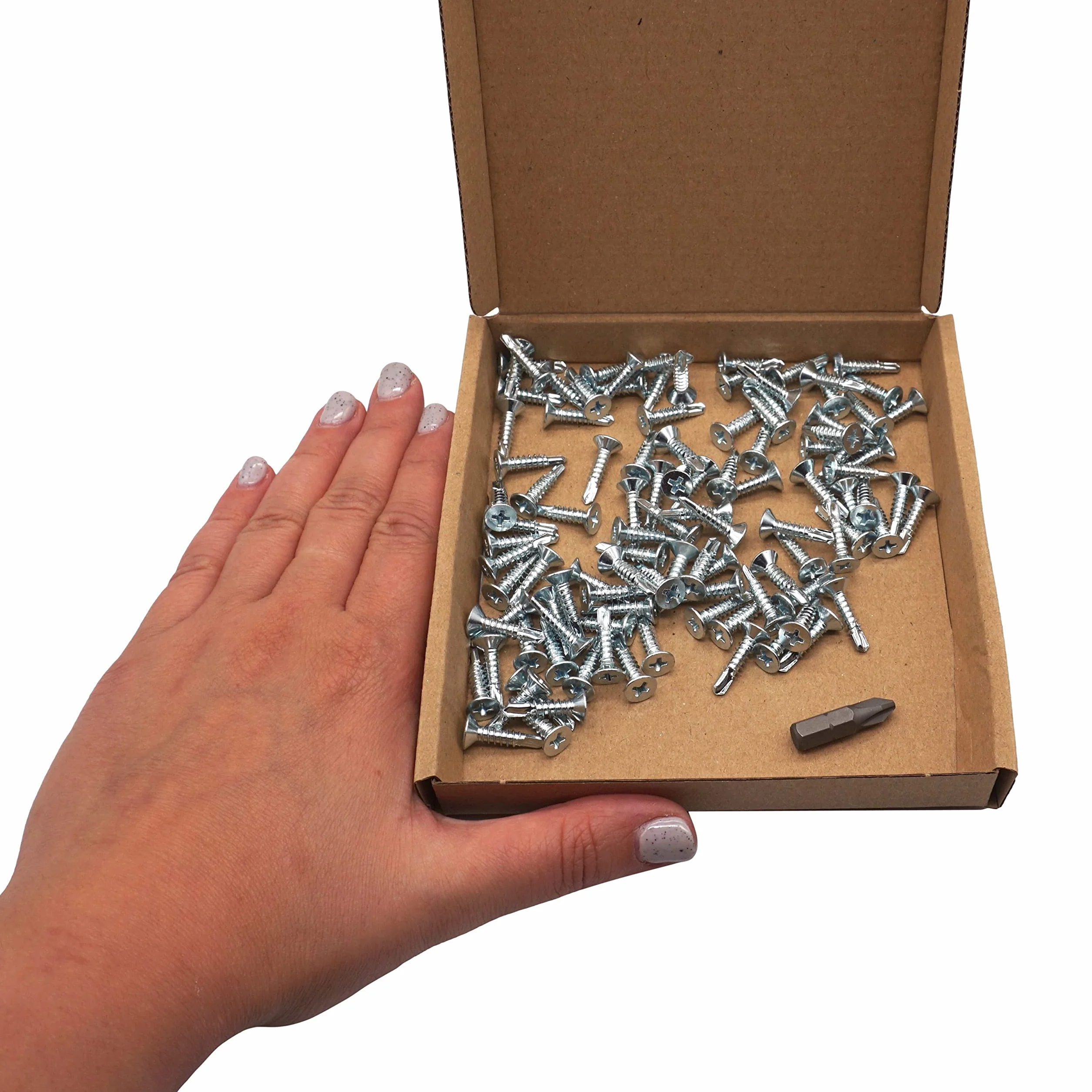 SKIR'CO (100 szt.) DIN 7504 P stal ocynkowana 4,2 x 19 mm wkręty samoniercające do metalu, śruby z łbem stożkowym