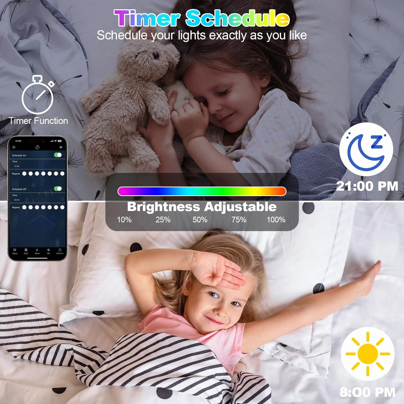 URAQT Hexagonalny Kinkiet LED do Gier, 8 Sztuk Paneli RGB, Inteligentny Sześciokątny, Synchronizacja Muzyki Sterowana Aplikacją dla Graczy, Wystrój Pokoju, Światło Modułowe