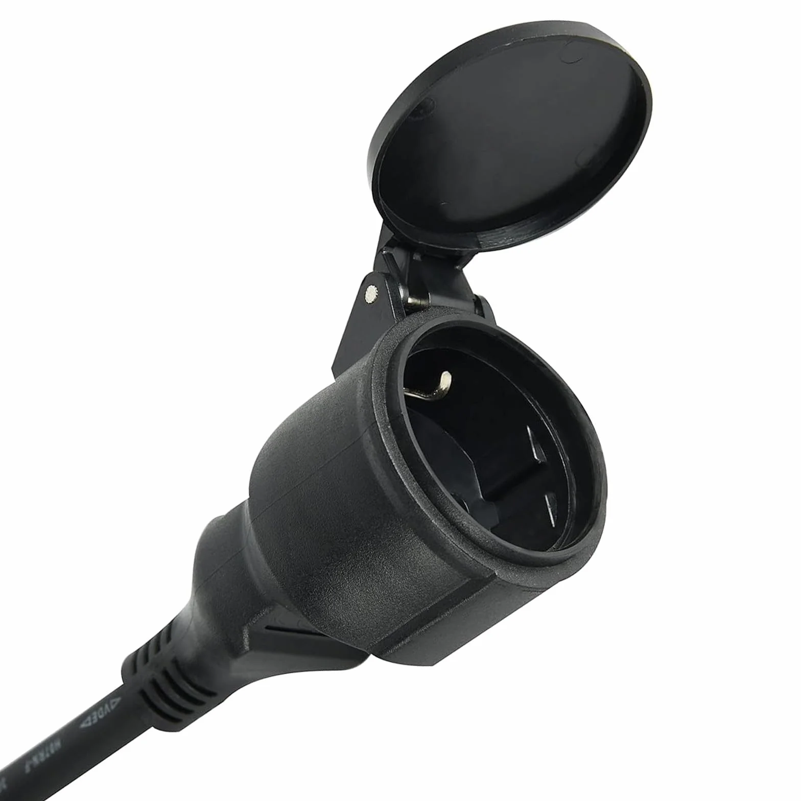 3-krotny przedłużacz do przyczep kempingowych, wtyczka CEE, kabel zasilający z 2 gniazdami Schuko + 1 przemysłowy CEE, gumowy kabel H07RN-F 3G1,5 mm, przedłużacz do kamperów