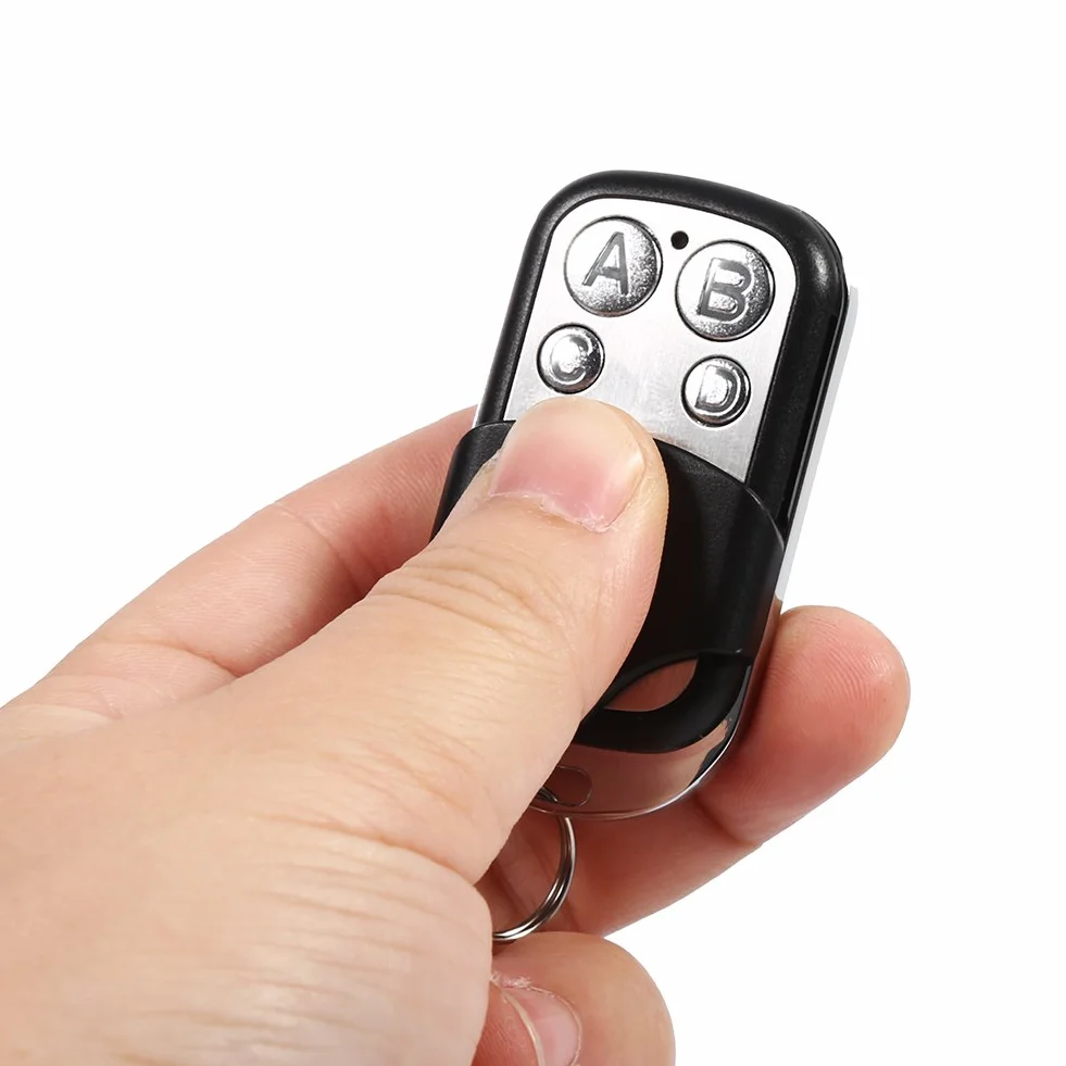 Wireless Remote Control Key Fob 433MHz 4-Channel Garage Door Opener Gate Blind Remote Duplicator for Alarm Systems
