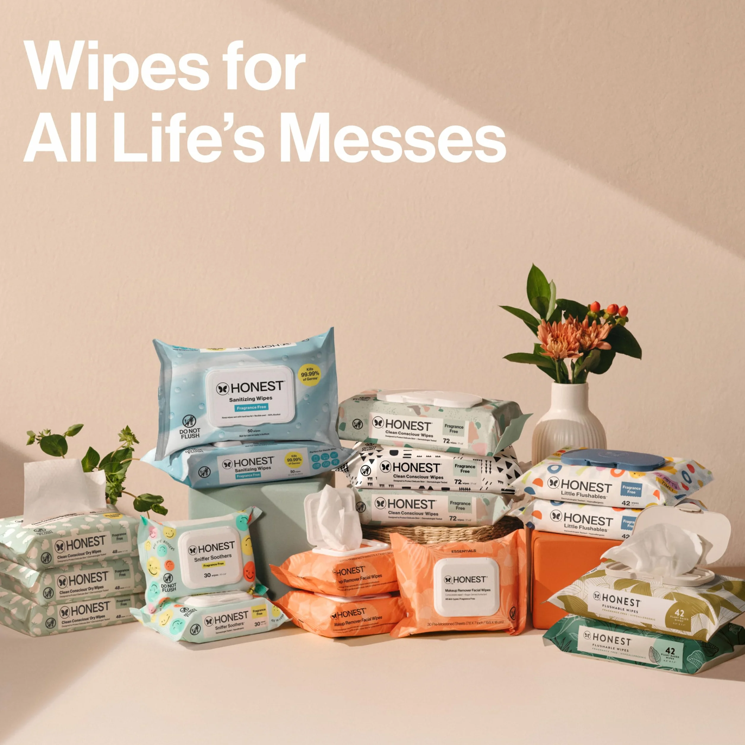 Honest Company All Natural Cloth Baby Wipes (288 Count Total) by Honest