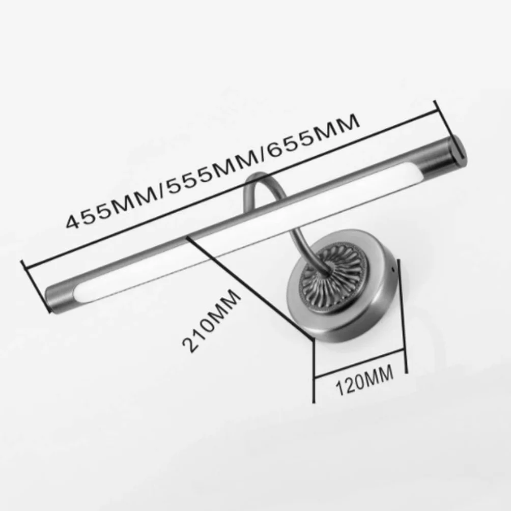 Lampy Lustrzane Kąpielowe Lustrzane Reflektory Akrylowe Akrylowe Kupione Żelazo Materiał Wodoodporny I Anti-Fog 45.5 Cm, 55.5 Cm, 65.5 Cm Proste Oświetlenie Ściany/Warm Light-12W65.5Cm