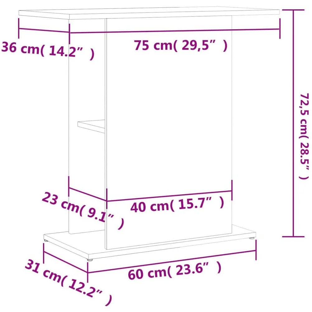 vidaXL Szafka pod akwarium, szarość betonu, 75x36x72,5 cm