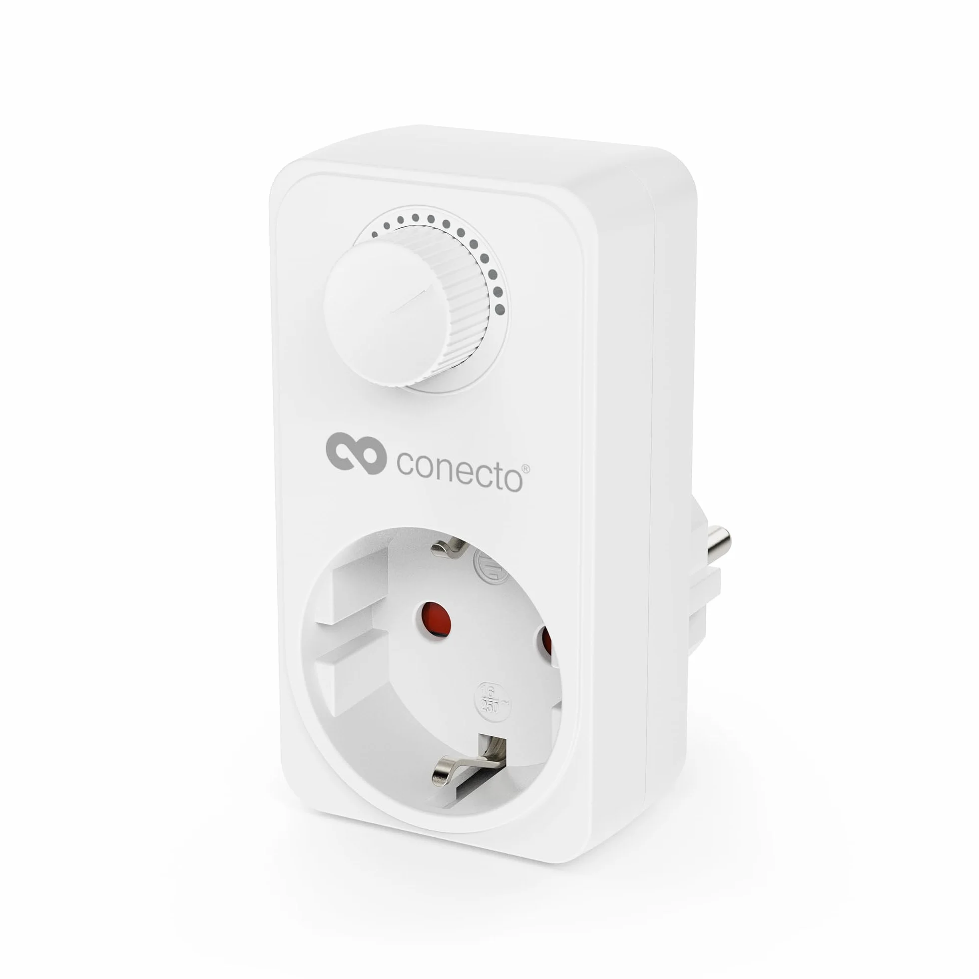 conecto Ściemniacz gniazdek, adapter ściemniacza gniazdek z regulatorem jasności do ściemnialnych źródeł światła, takich jak LED, lampy halogenowe, żarówki, biały
