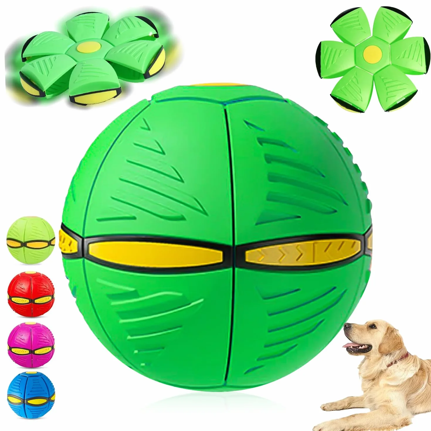 Frisbee piłka dla zwierząt domowych, zabawka outdoorowa, latająca piłka ssąca dla psów, interaktywna zabawka dla psa, frisbee, do treningu psa, rzucania, łapania, zielona