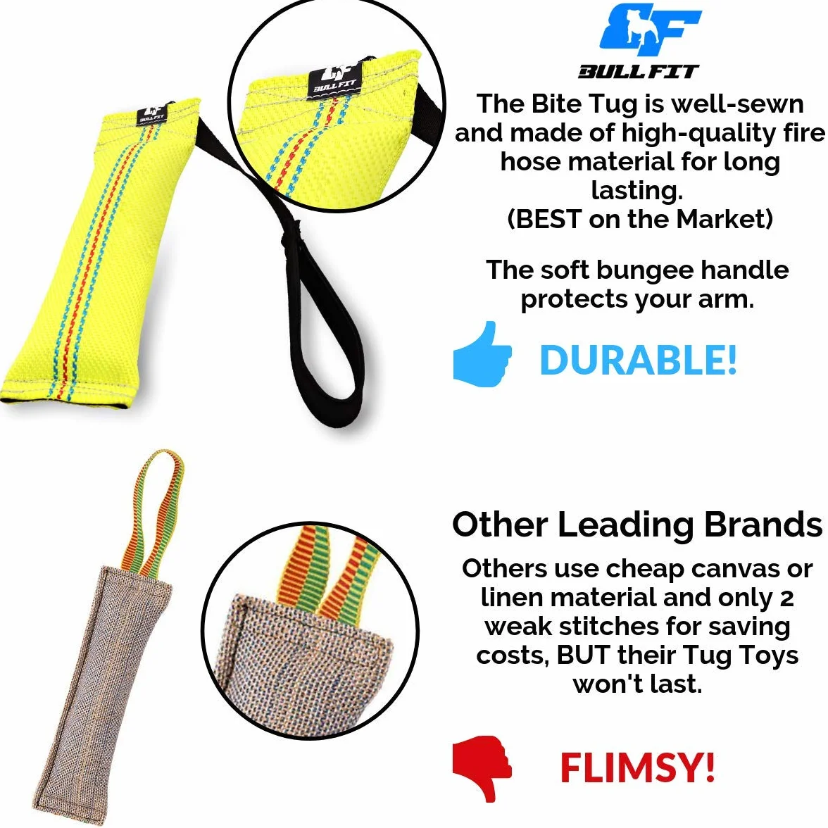 Bull Fit Bungee Szarpak dla psa 25 cm trening obronny kynologia sportowa