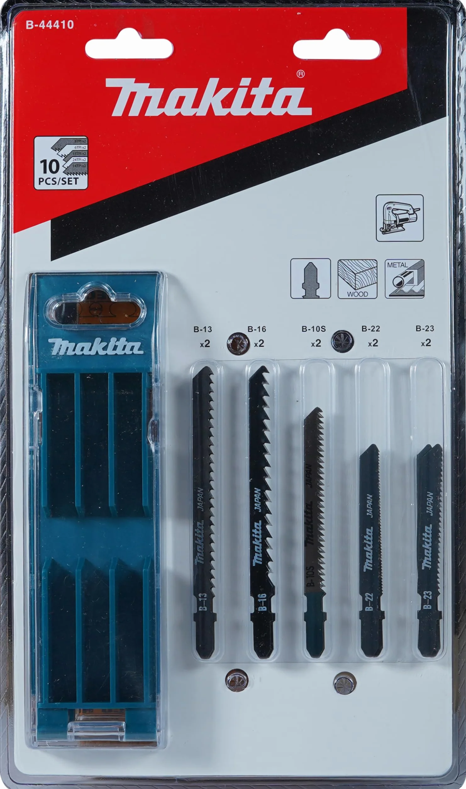 Makita B-44410 Zestaw Brzeszczotów do Wyrzynarki 10 Elementów