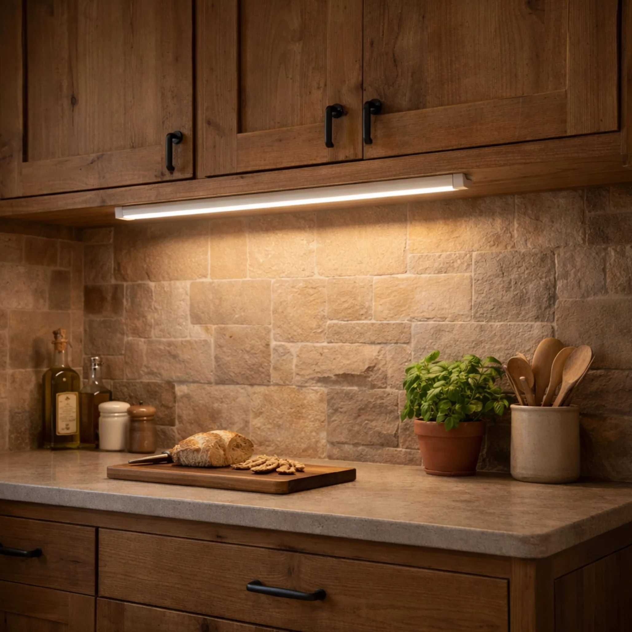 SEBSON Lampa LED do zabudowy kuchennej, 90 cm, z wtyczką i przełącznikiem, 4000 K, neutralna biel, 12 W, 1900 lm, listwa świetlna LED 230 V, lampa kuchenna do zabudowy 880 x 30 x 22 mm