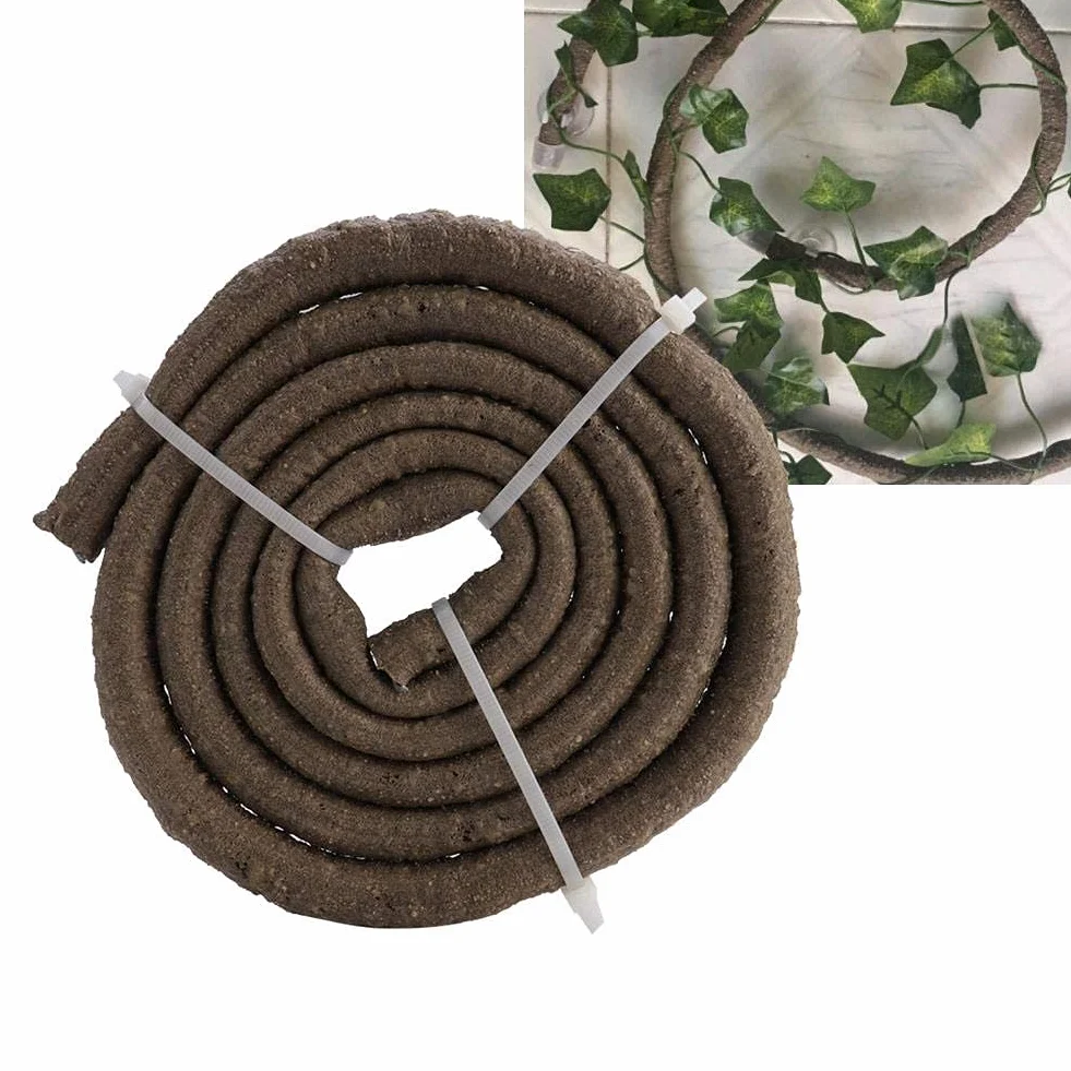 Gałąź wspinaczkowa dla gadów 4,92 stopy Elastyczny gad Jungle Vines Terrarium Rattan Pet Habitat Decor z przyssawkami dla jaszczurek Wspinaczka po gekonach (L)