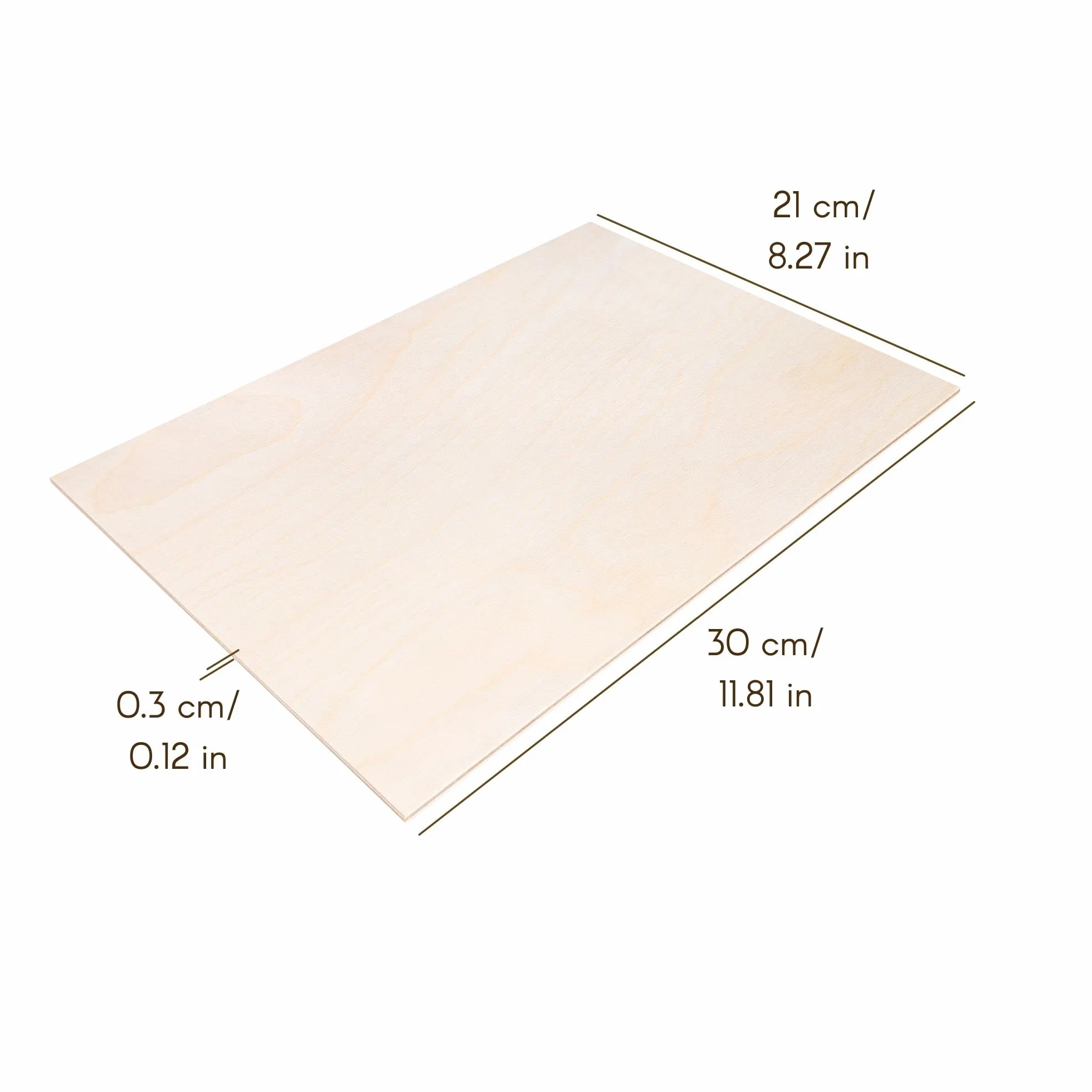 Creative Deco 3 x A4 Sklejka 3mm | 300 x 210 x 3 mm (+/- 2mm) | Płyty ze Sklejki do Majsterkowania i Prac Manualnych Pirografii, Cięcia Laserem, Modelarstwa, Frezowania, Ploter CNC, Wyrzynarka