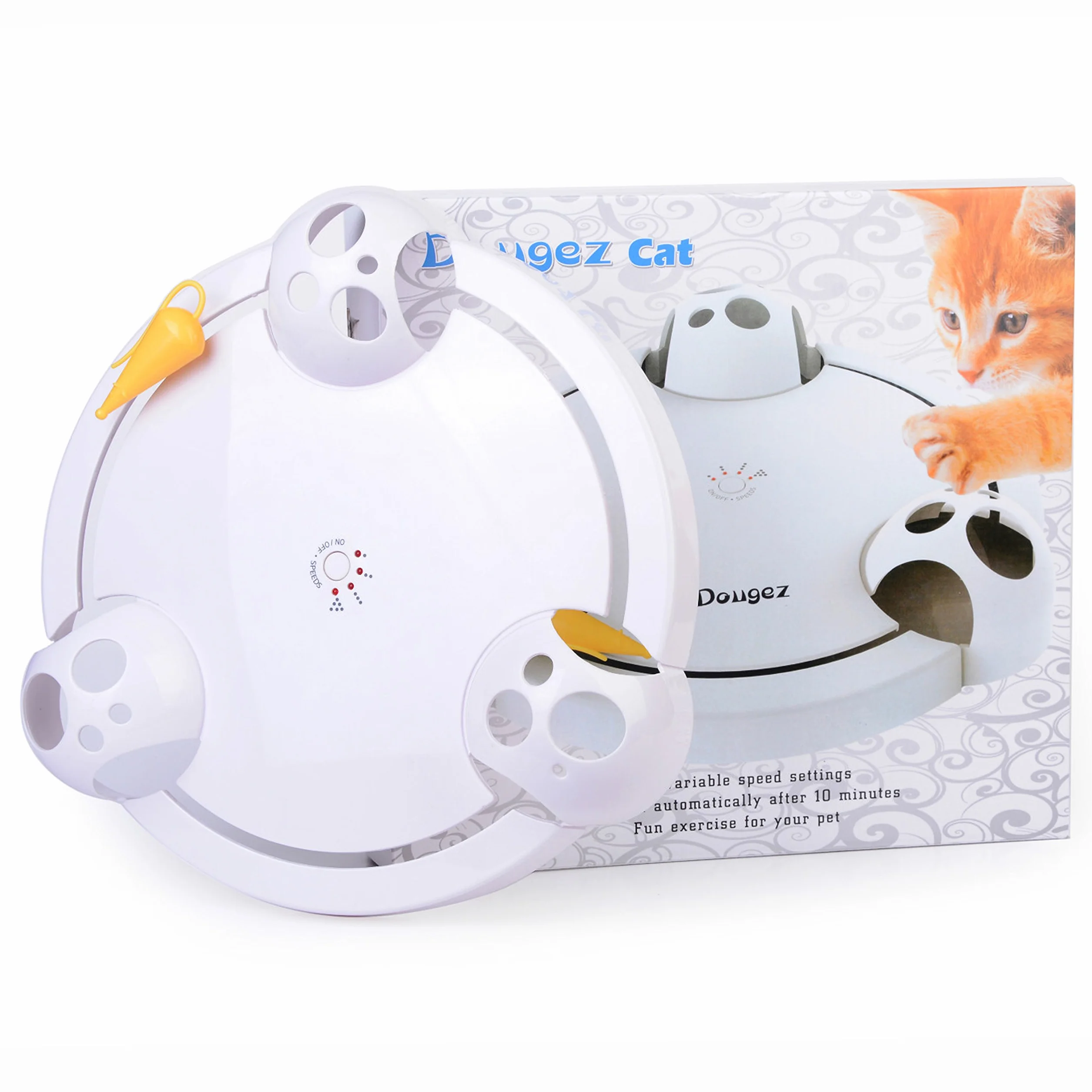 BUYTER Interaktywny gramofon dla kota Obrotowa zabawka Puzzle elektryczne Catch Mouse Play Plate