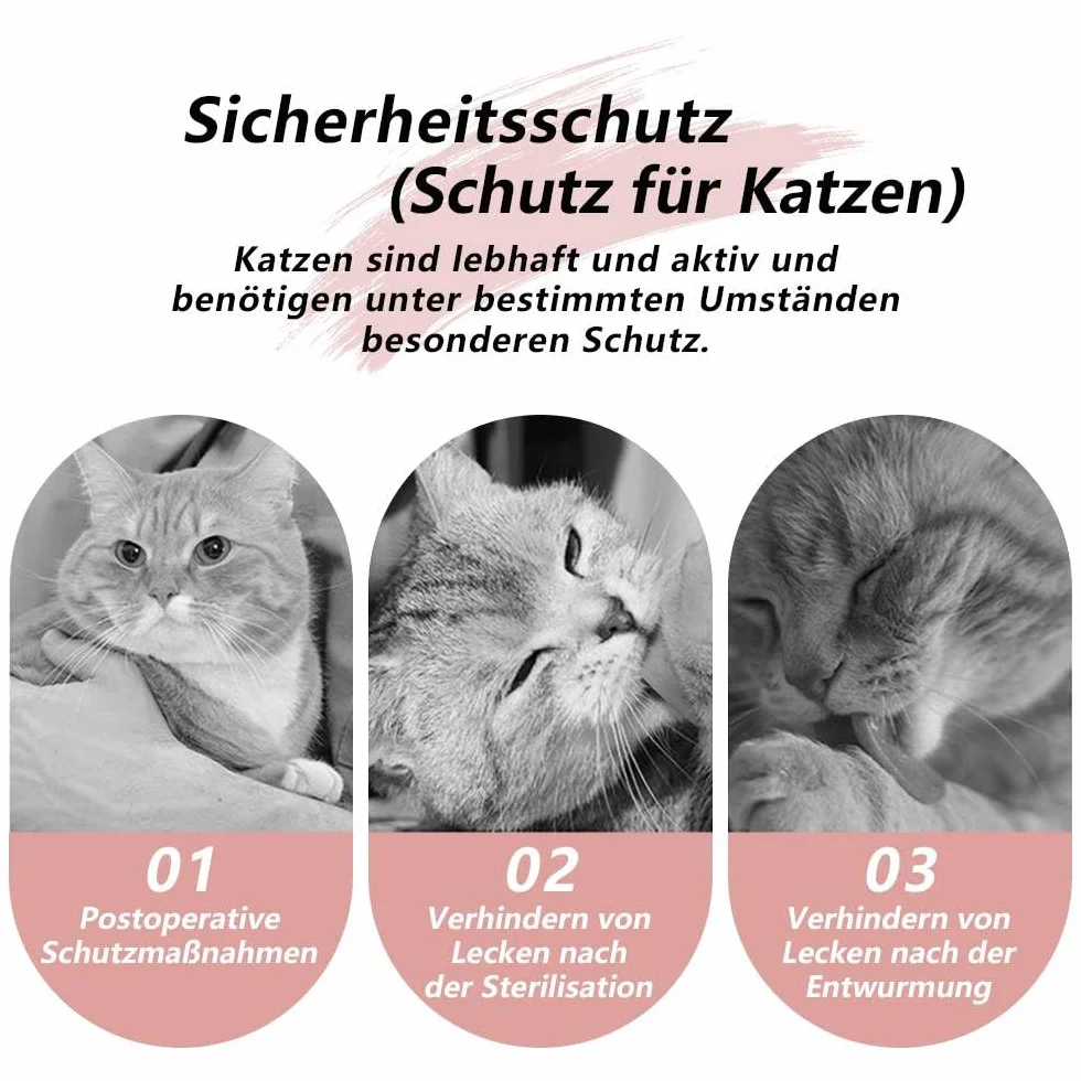 Kombinezon rekreacyjny dla kotów, sterylizacja po operacji, kombinezon zapobiegający lizaniu zwierząt domowych, słodki wzór alpaki, wzór kota, do chirurgii (różowy/M)