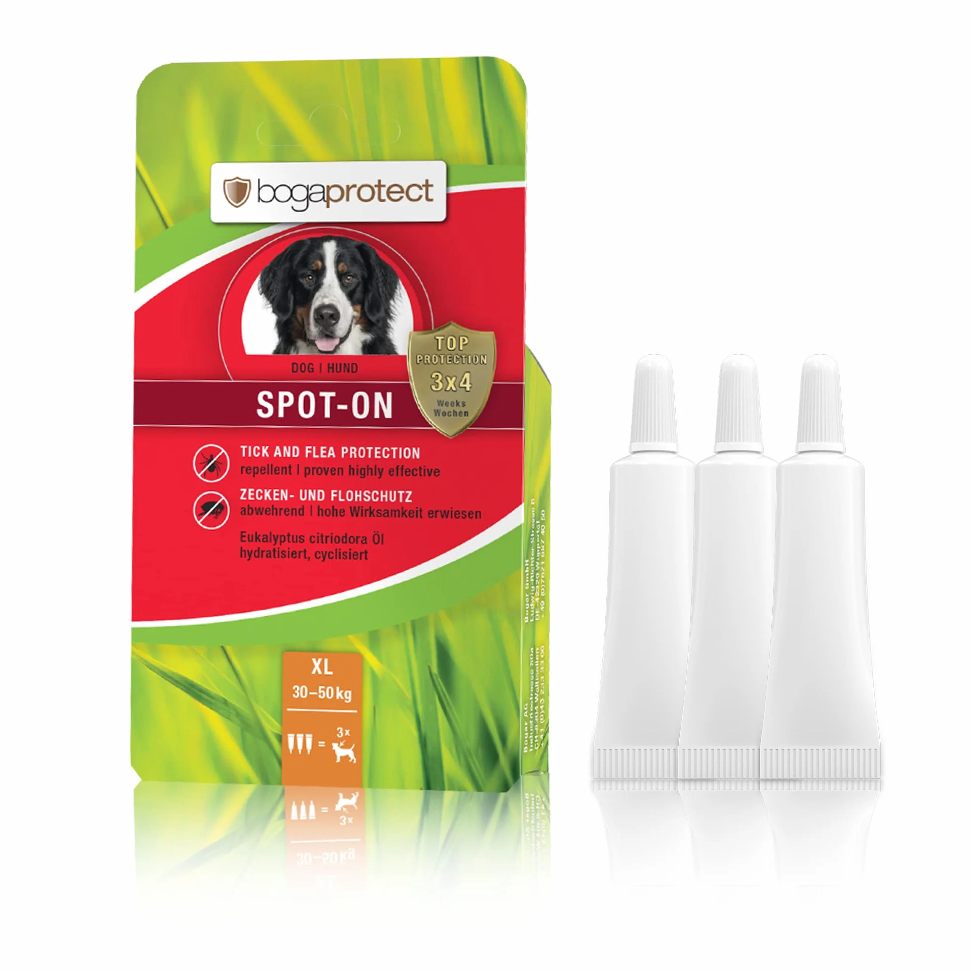 Bogaprotect Spot ON środek na pchły dla psów, naturalna ochrona przed kleszczami, XL (30-50 kg)