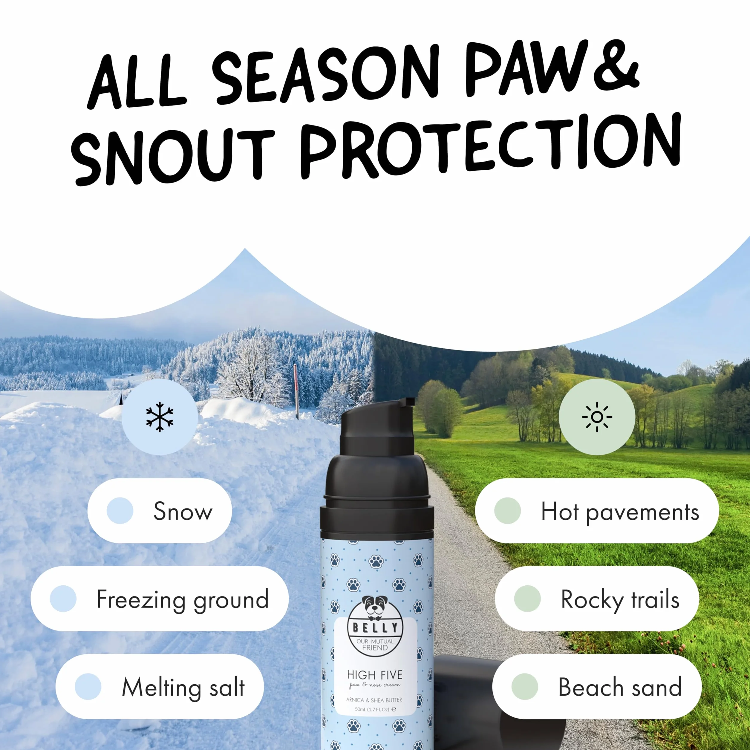 BELLY® Balsam do łap psa naturalny nawilżacz do pękniętych łap suchych nosów łokci i uszu