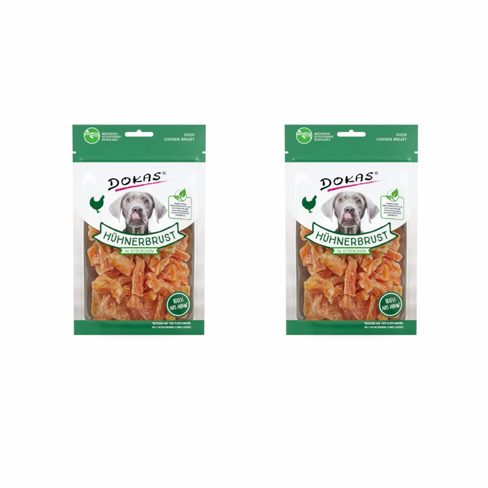Dokas Pies pierś kurczaka w kawałkach dla psów - dwupak - 2 x 70 g