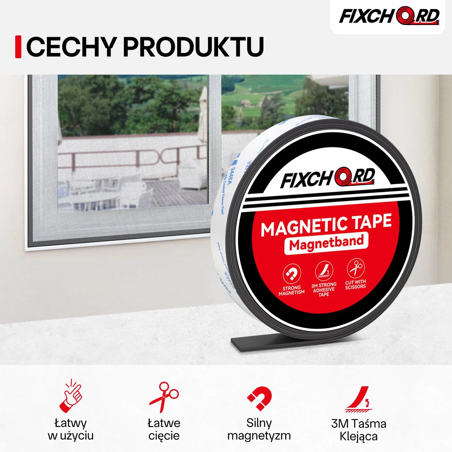Taśma Magnetyczna A+B, Taśma Magnetyczna z Mocno Przylegająca Warstwa Klejąca do Ekranów Przeciw Owadom, Majsterkowania, Tablic, Pasek Magnetyczny, Paski Magnetyczne, 1.2m*15mm