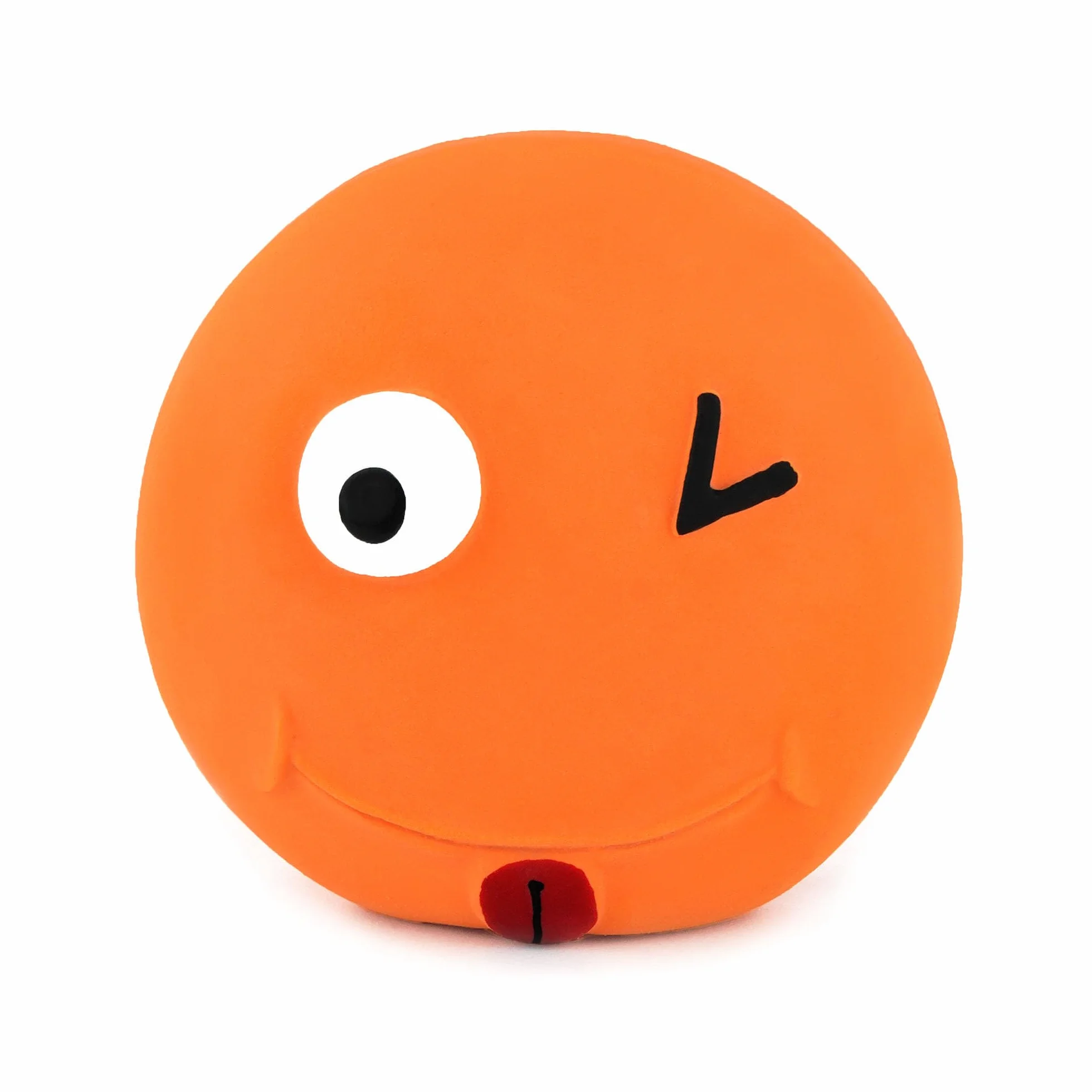 Chiwava 4 szt. 3" małe zabawki dla psów interaktywne gumowe lateksowe kulki z płaskim uśmiechem