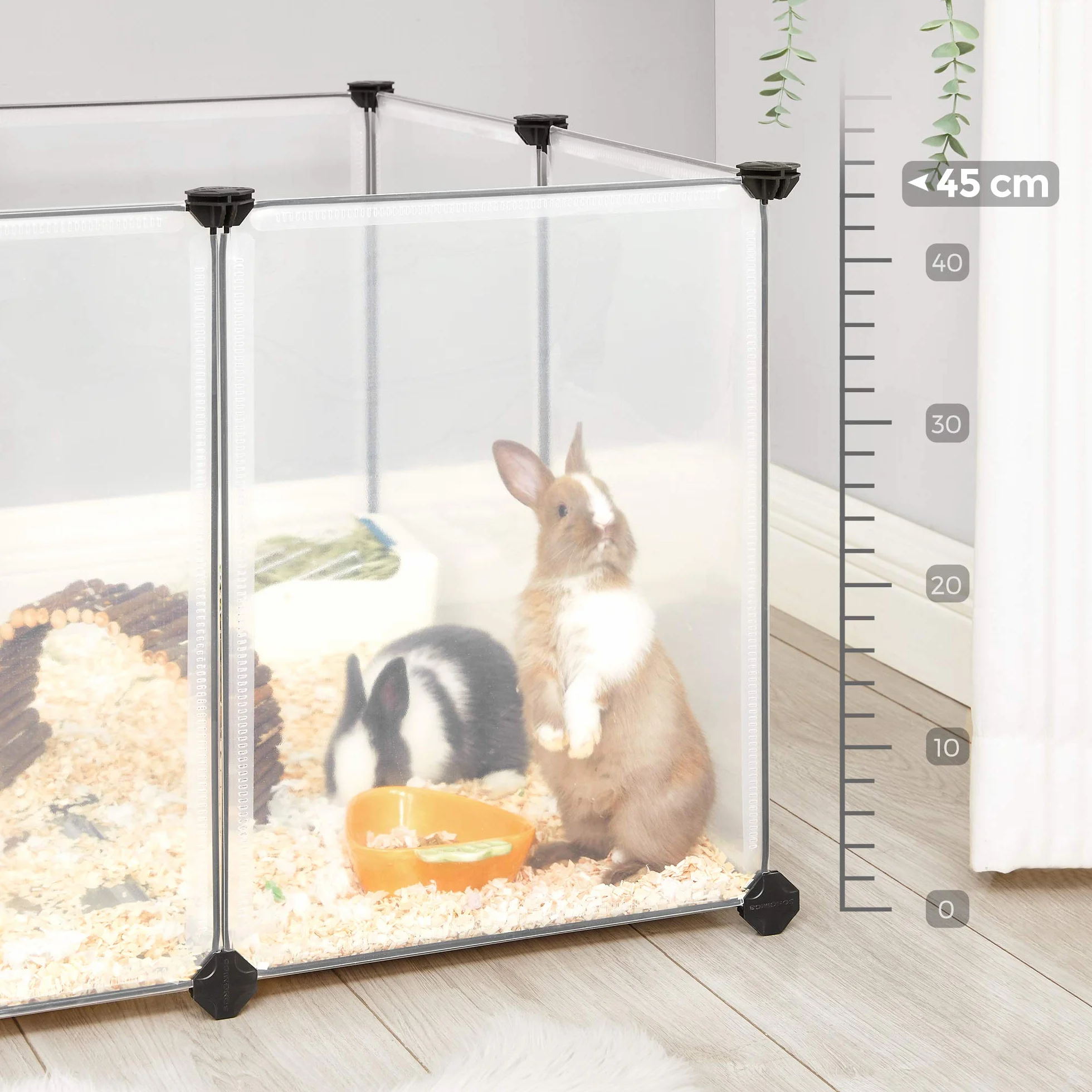 SONGMICS Wybieg dla zwierząt 143x73x91 cm przezroczysty LPC005W01
