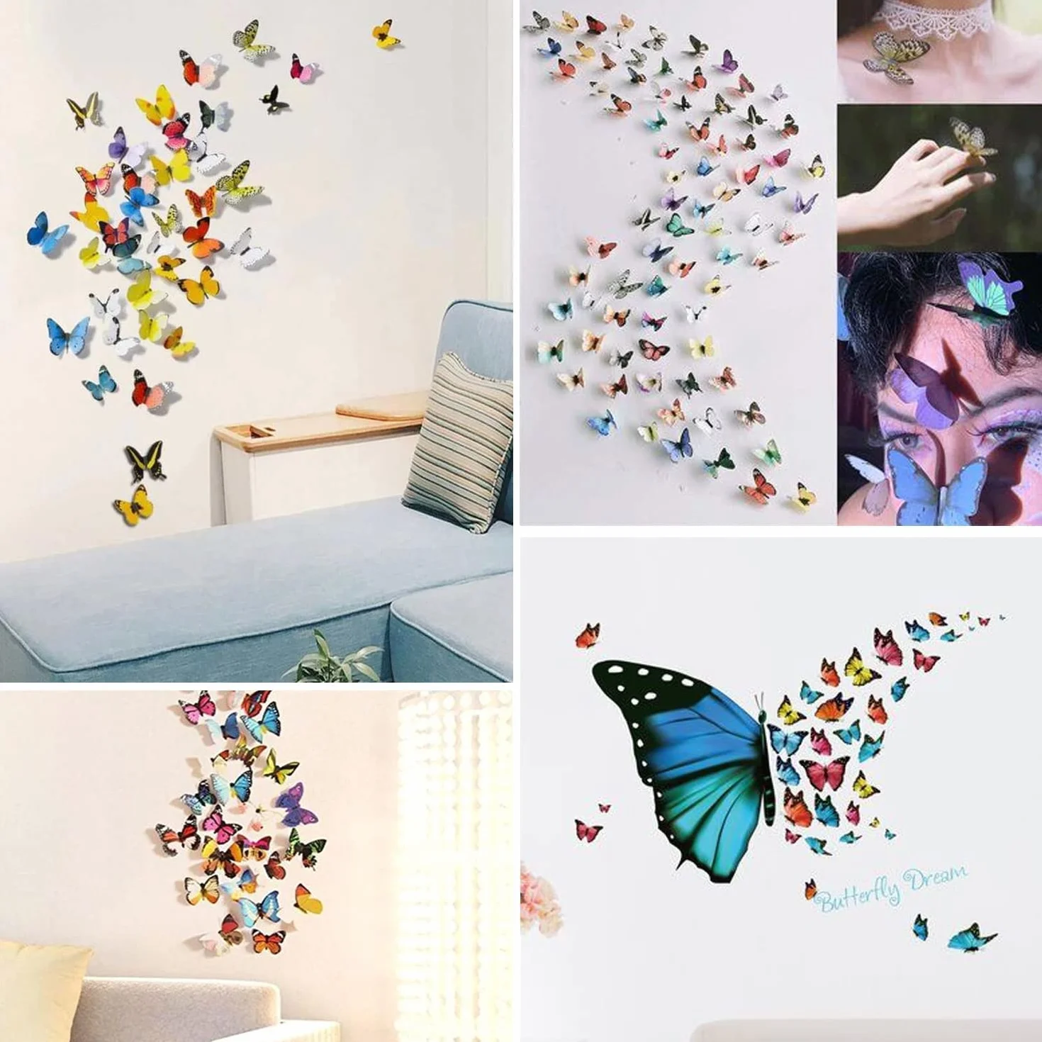 99 sztuk naklejek 3D motyle dekoracja ścienna DIY do pokoju niemowlęcego