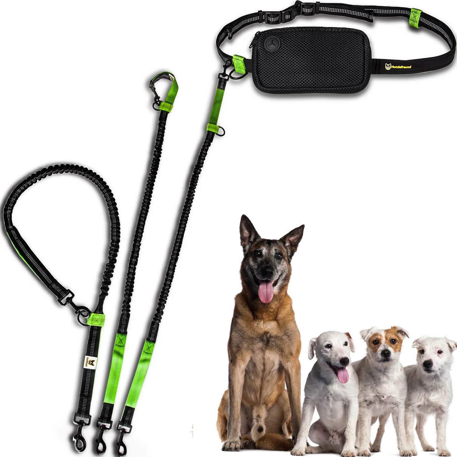 Hundefreund Smycz Do Biegania Dla Małych Psów Do 15 kg – Lekka Smycz Z Pasem Biodrowym, Bez Użycia Rąk, Elastyczna 110–160 cm, Bezpieczna I Wygodna