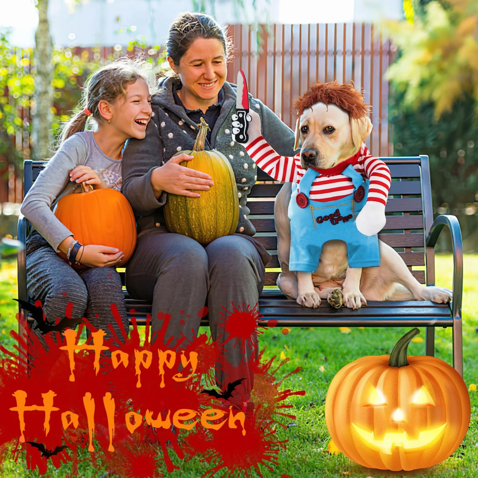 Kostium psa Halloween Lalka Chucky Cosplay Party Garnitur S