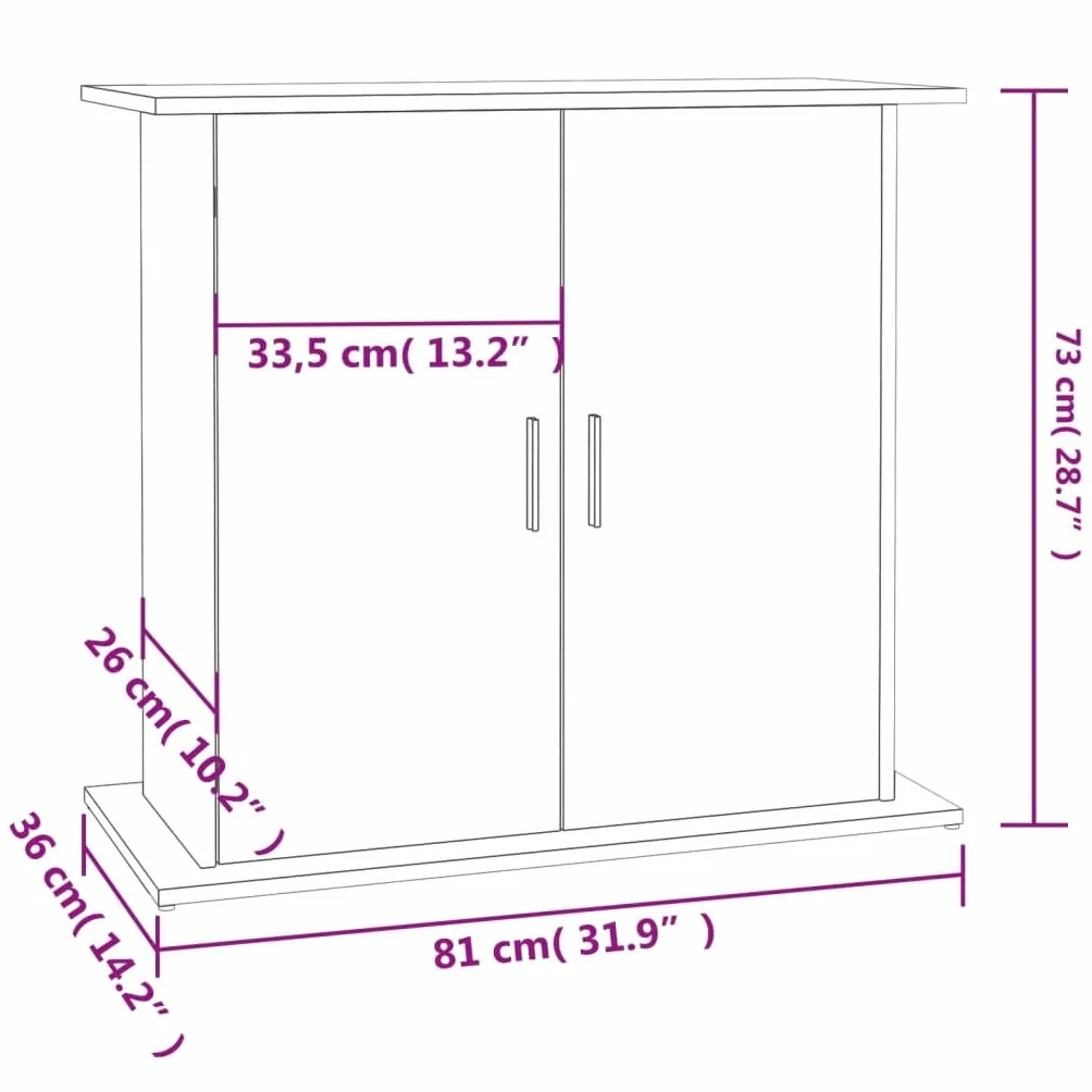vidaXL Szafka pod akwarium, dąb sonoma, 81x36x73 cm