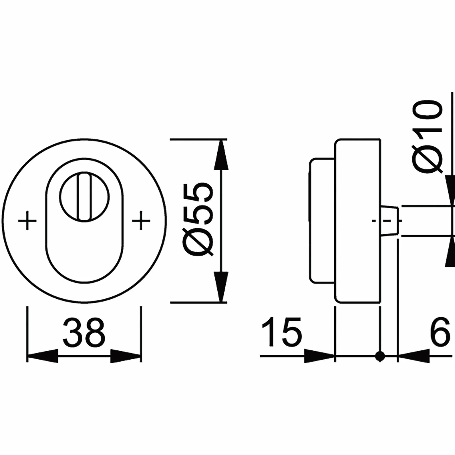 HOPPE Okrągła rozeta z otworami PZ | cylinder profilowy | drzwi wejściowe | z zabezpieczeniem przed wyciągnięciem rdzenia | średnica 52 x 8 mm | stal szlachetna matowa | 1 sztuka | 11537206