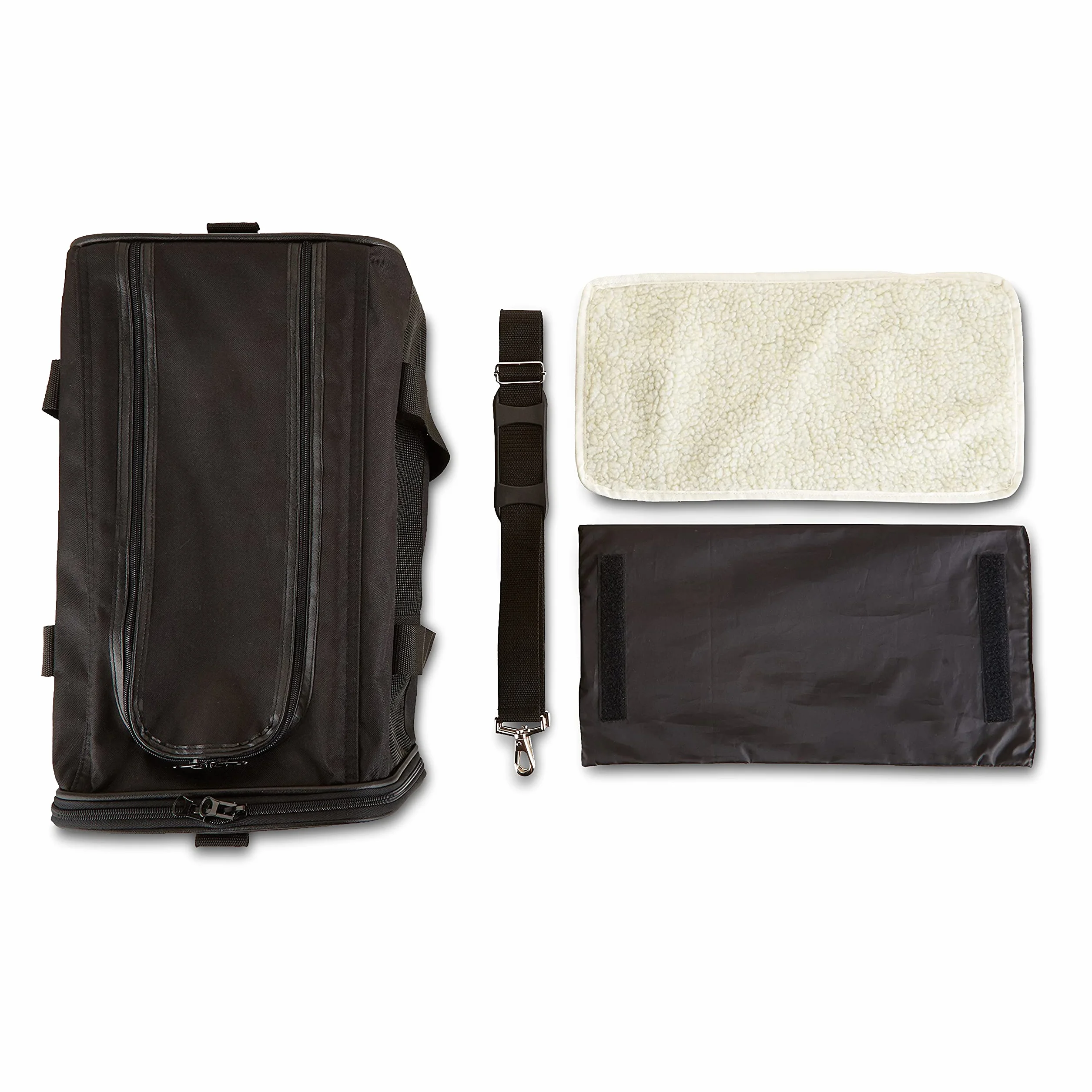 Amazon Basics AMZSC-002 Miękkie nosidełko dla psa, kota, średnie, 42 x 24 x 25 cm (dł. x szer. x wys.), czarne