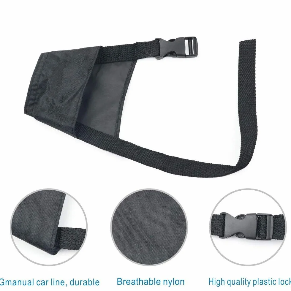 Amacoam Kaganiec dla psów, zestaw 7 rozmiarów, regulowany nylon, czarny