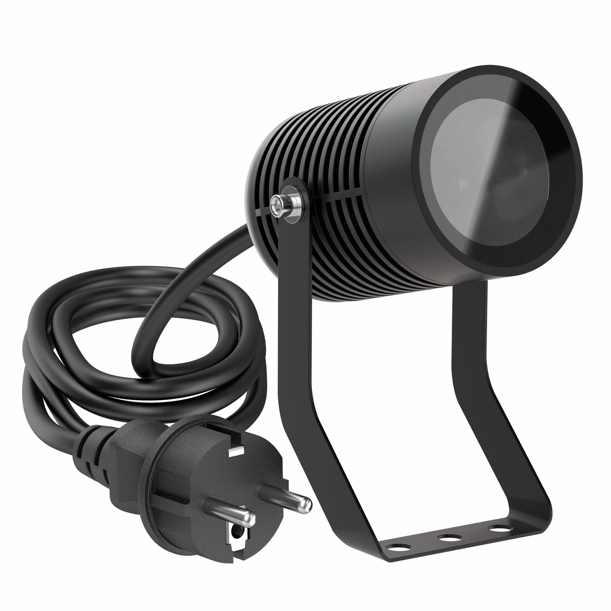 ledscom.de Reflektor ogrodowy SHINGA do zastosowań zewnętrznych, IP65, wtyczka, czarny, 1x GU10 maks. 15W