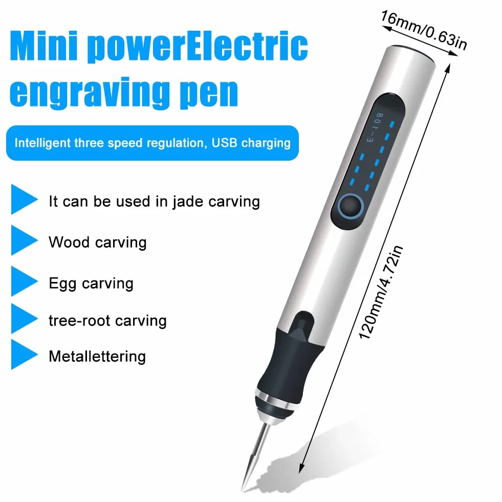 Elektryczny zestaw narzędzi do grawerowania mini USB mikrograwer bezprzewodowe obrotowe narzędzie do szkła drewna metalu