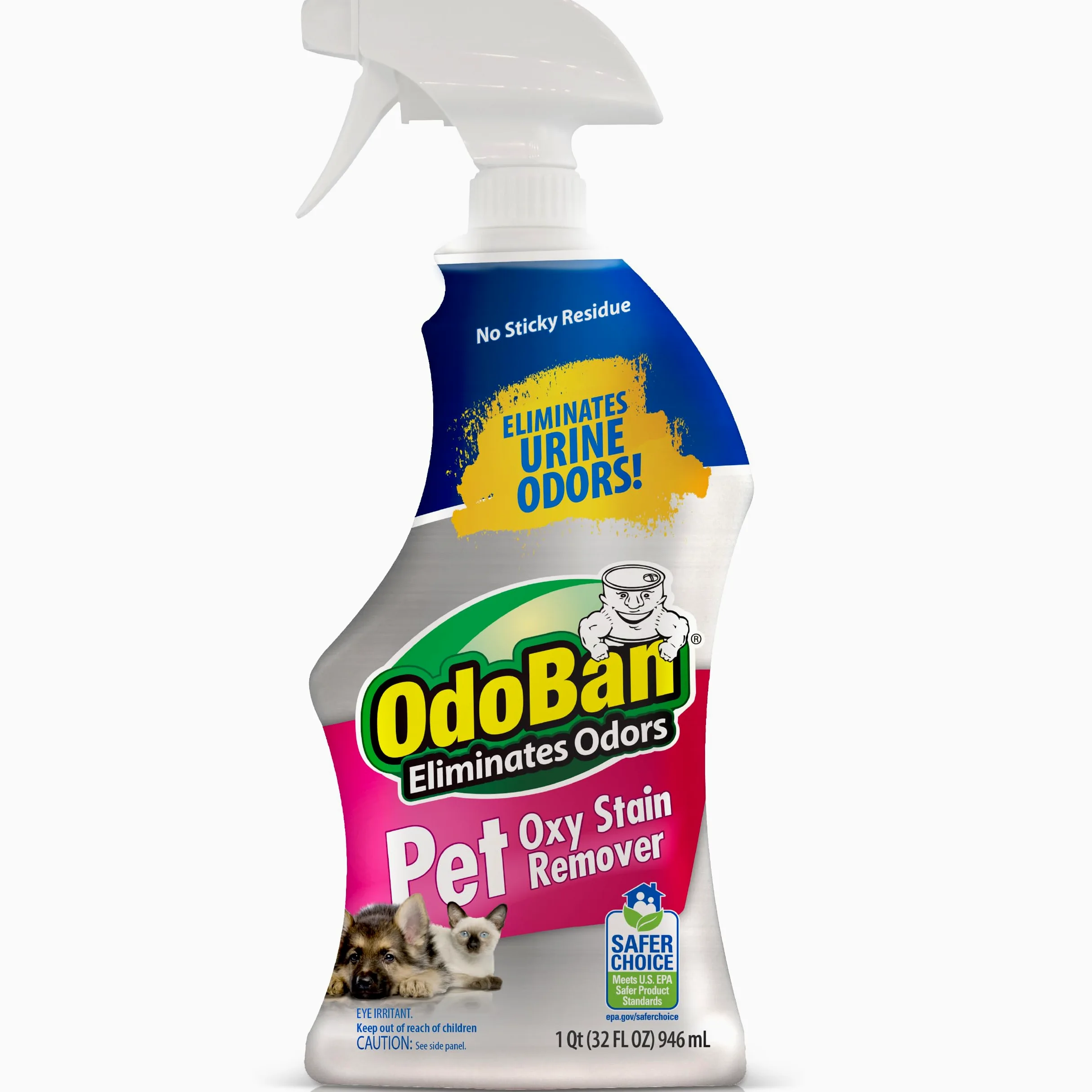 OdoBan Środek do usuwania plam tlenowych dla zwierząt domowych, 32 fl. Oz. Spray - głębokie czyszczenie dla trudnych zapachów