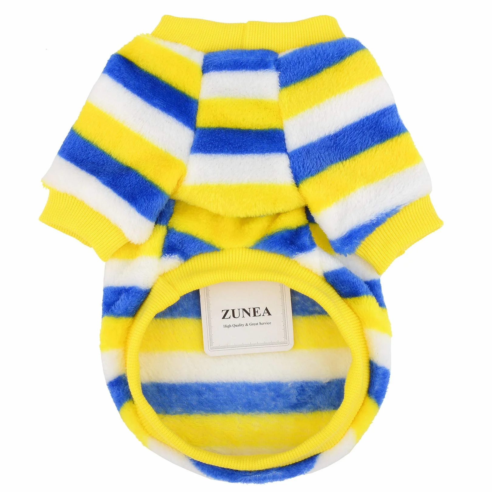 ZUNEA Sweter dla małego psa, zimowy płaszcz polarowy, ciepły sweter dla szczeniaka, kurtka z paskami, super miękki aksamit, na zimę, chihuahua, ubrania dla kotów, odzież dla zwierząt domowych