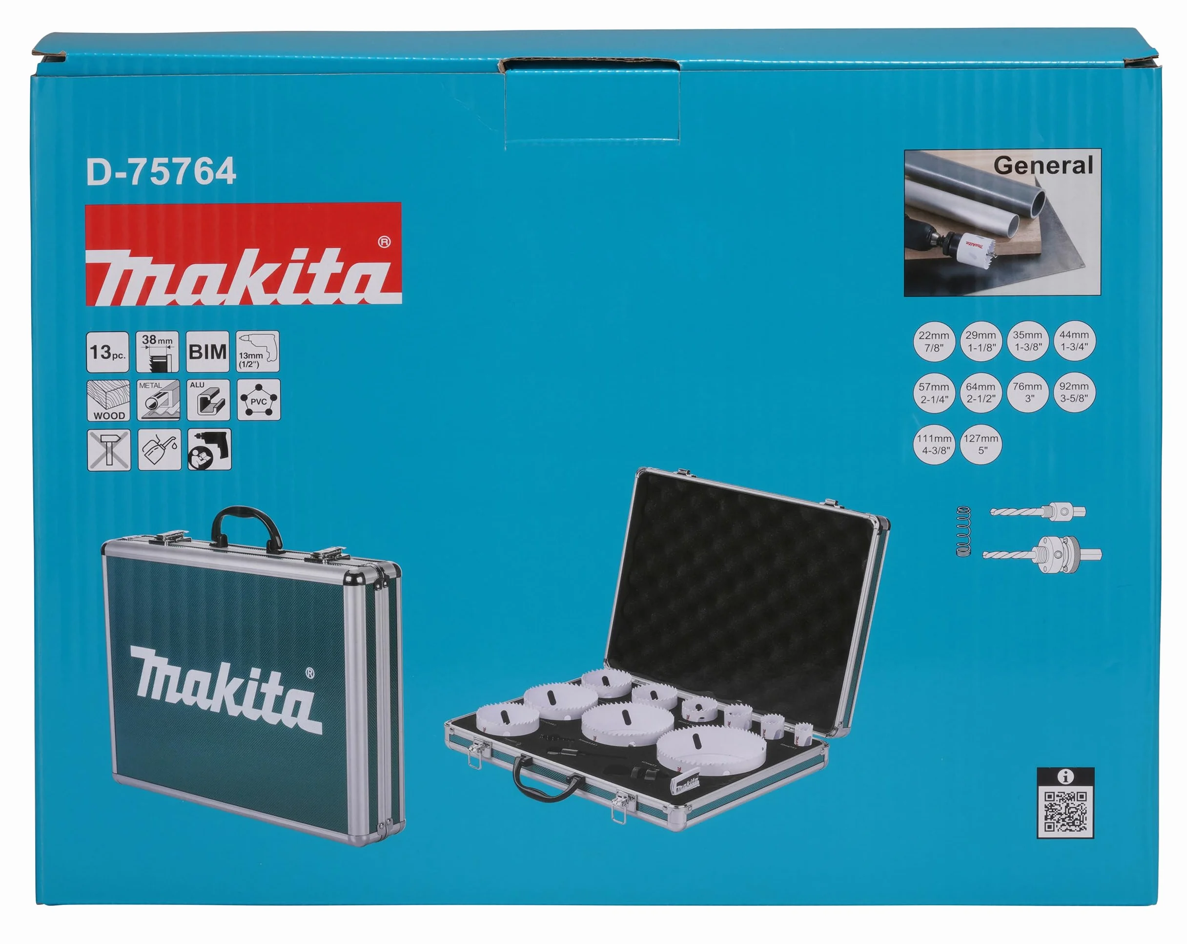 Makita D-75764 13-częściowy zestaw otwornic General BiM