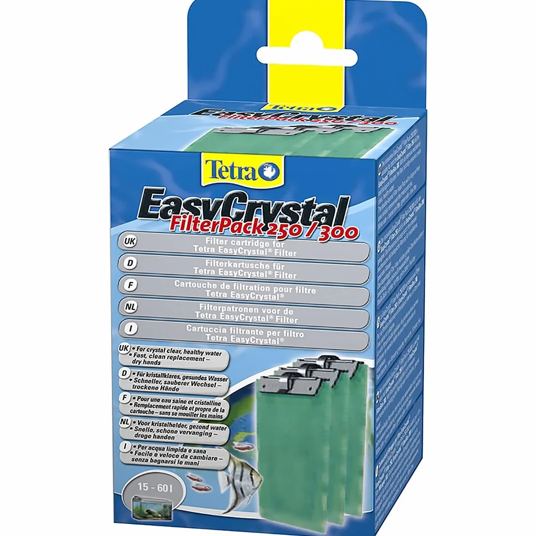 Tetra Easycrystal Zestaw Filtrów 250/300 (Materiał Do Filtra Do Wewnętrznego Filtra Easycrystal, Odpowiedni Do Akwariów O Pojemności 30 Litrów), 3 Sztuki