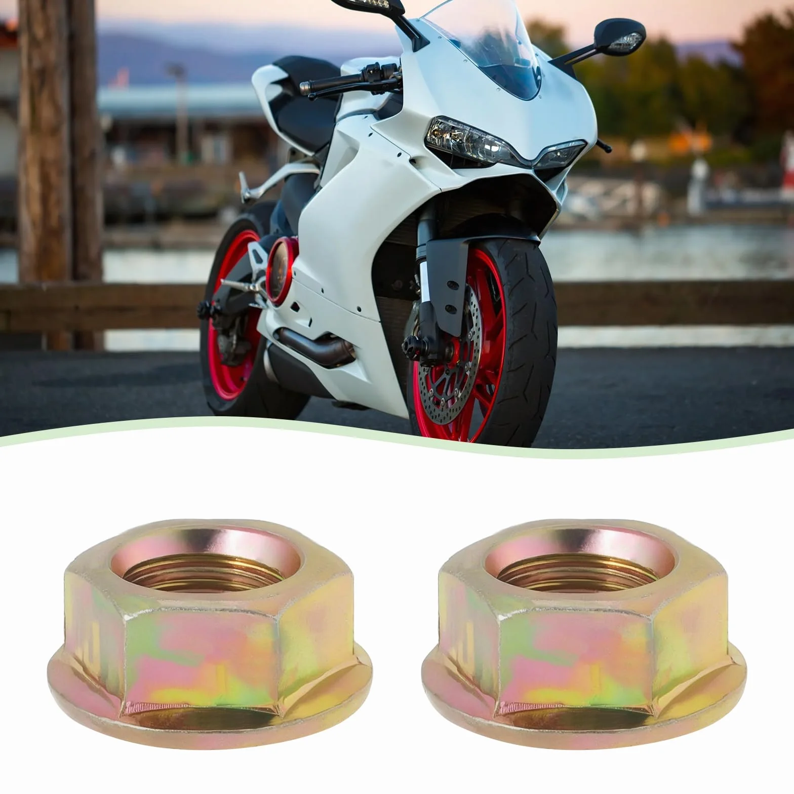 SG Store 5pcs M12x1.5 Fine Thread Flange Hex Nut Coated with Color Zinc with Diameter of 22mm and Bottom Diameter of 18mm Used for Motorcycle Sprockets
