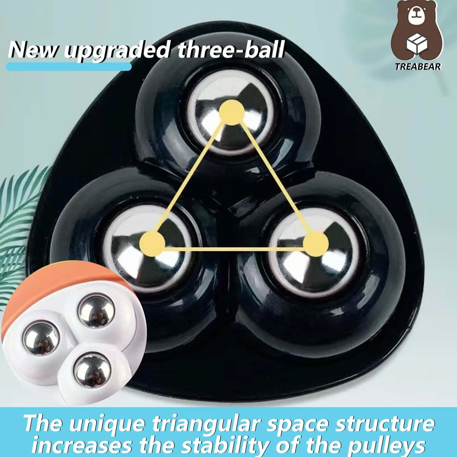 32 szt. Self Adhesive Mini Caster Wheels TREABEAR, kółka kulkowe do mebli, samoprzylepne kółka meblowe, samoprzylepne kółka obrotowe 360 stopni do transportu małych urządzeń gospodarstwa domowego