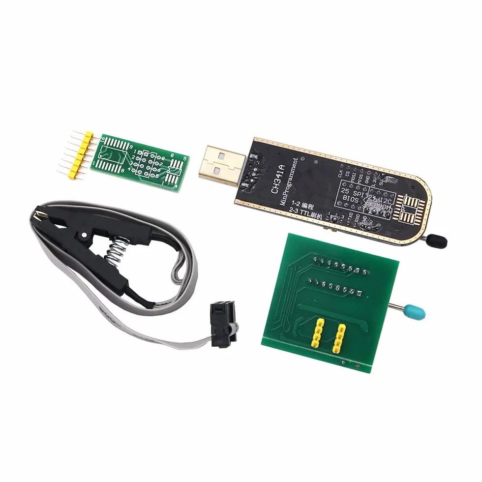 DollaTek Programator ch341a + sop8 do dip8 + adapter 1,8 V + gniazdo sop8 do dip8 + klips sop8