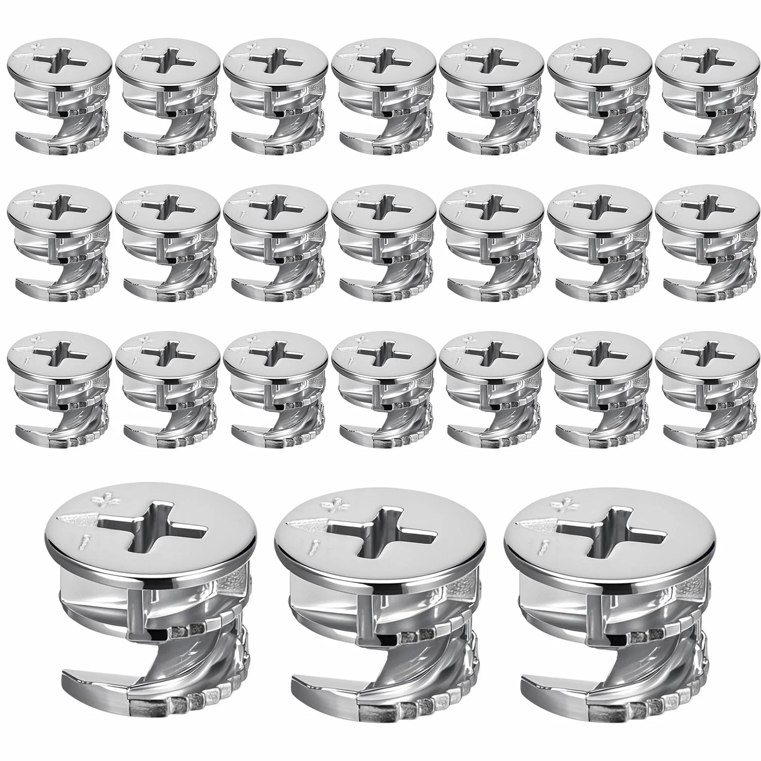 simarro 24 sztuki mimośrodowych łączników meblowych, 15 mm, łącznik szafy, stop cynku, nakrętka krzywkowa, łącznik meblowy do szafy, szuflady, komody, szafy na ubrania, połączenie płyty meblowej