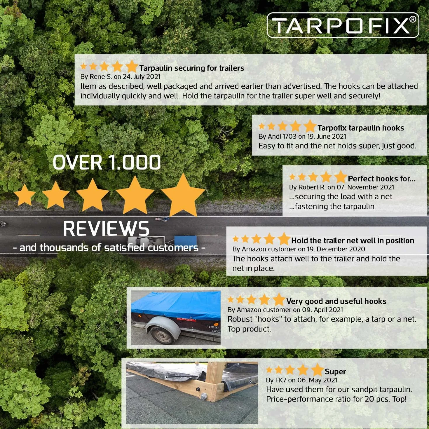 Tarpofix® Gałki do plandek okrągłe haki do przyczepy 20 szt. wytrzymałe haczyki z twardego tworzywa sztucznego