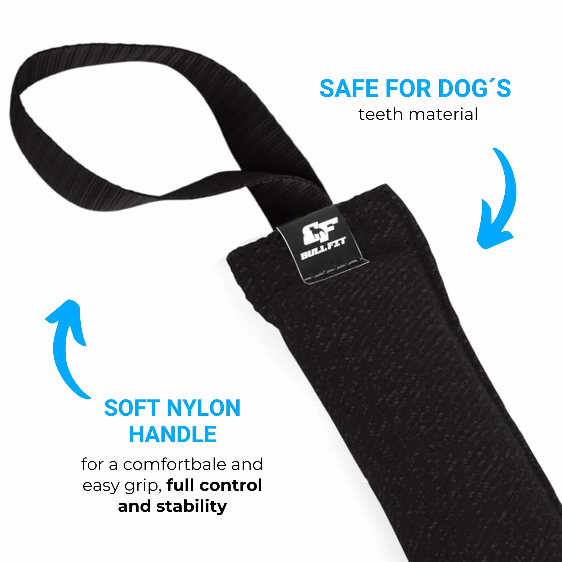 Bull Fit Szarpak dla psa 30 cm zabawka trening obronny kynologia sportowa materiał ringowy czarny